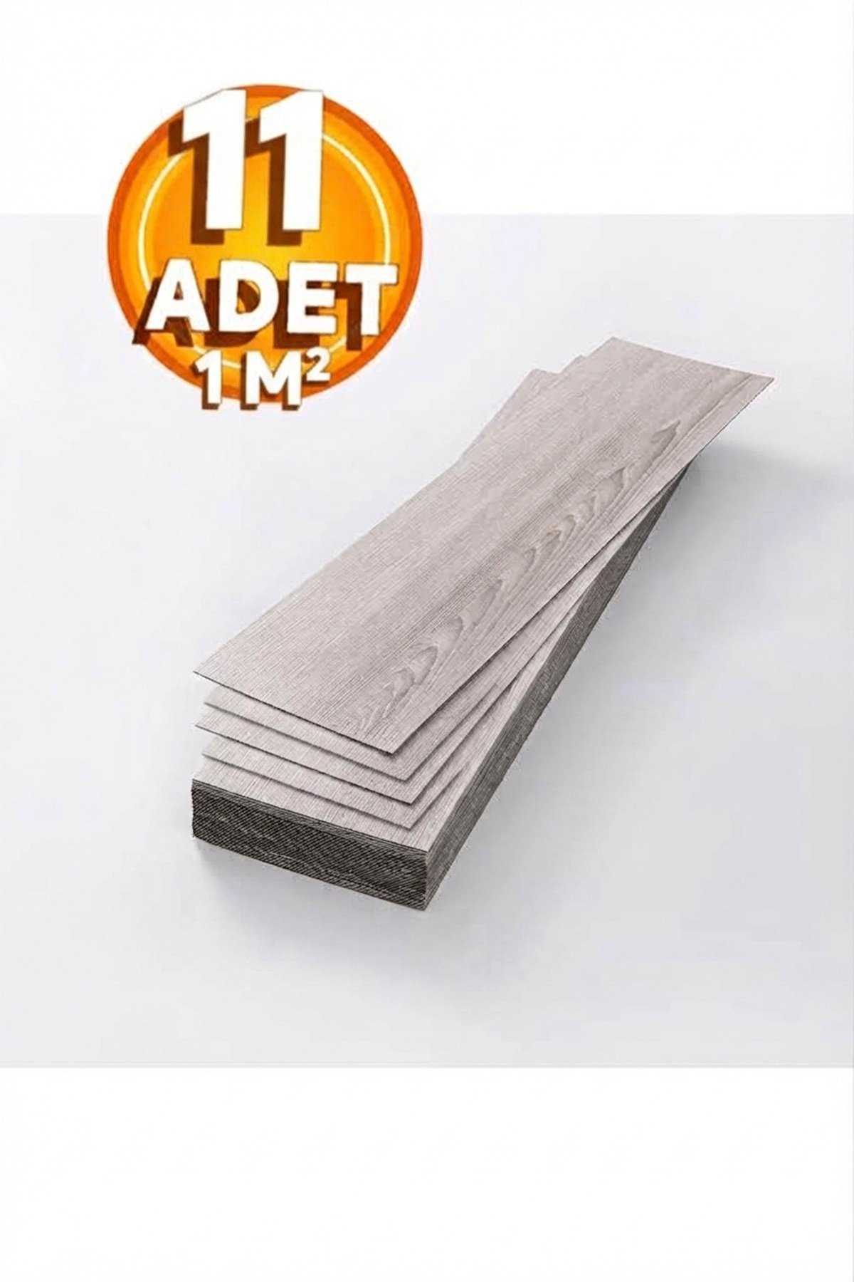 11 Adet, 60x15 Cm 1 m² Açık Gri Meşe, Gri-Bej Tonlarında Esnek Yıkanabilir Kesilebilir Silinebilir Zemin Duvar Parke Yer Döşemesi Kendinden Yapışkanlı PVC Zemin Kaplaması -Z003
