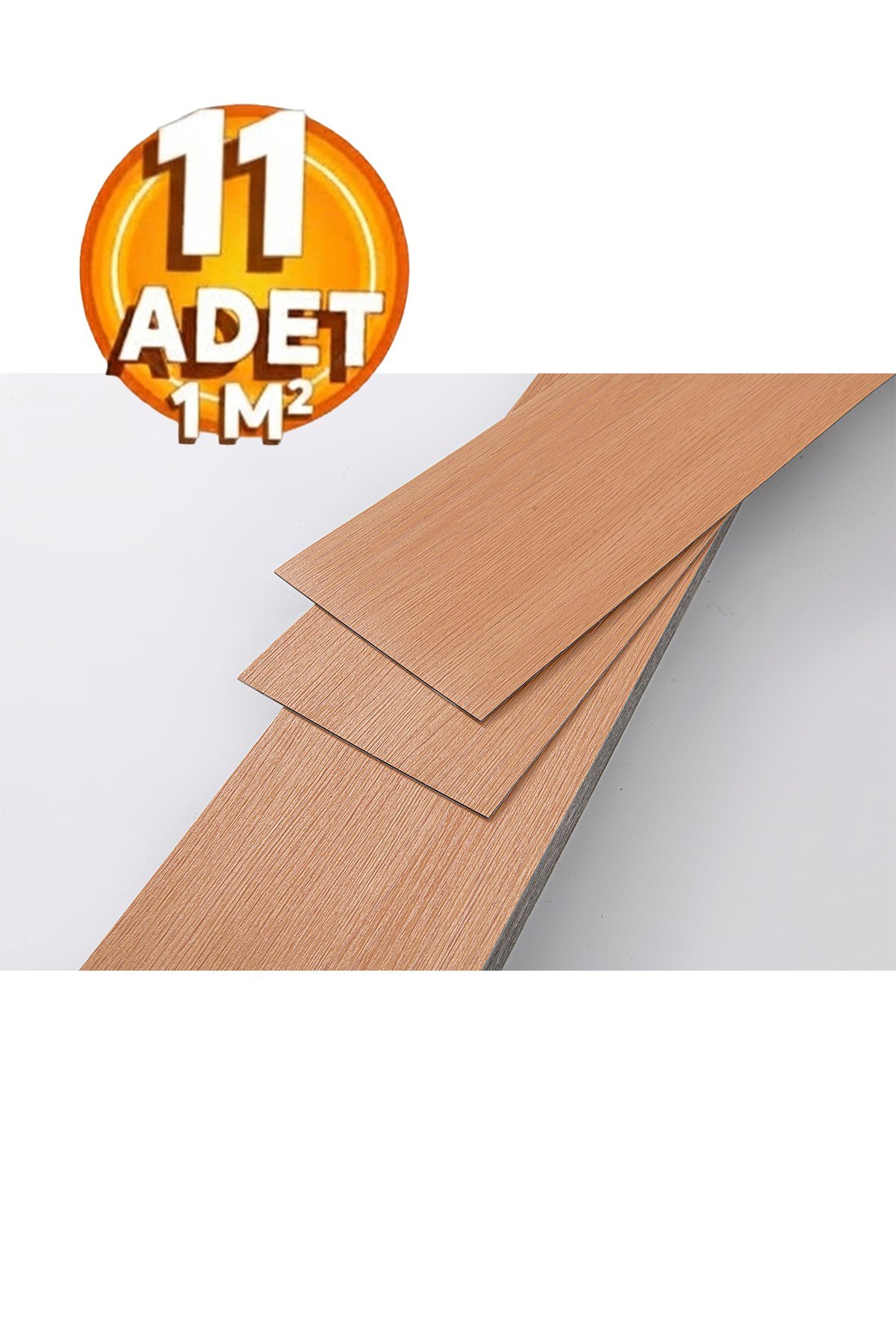 11 Adet, 60x15 Cm 1 m² Açık Kahverengi Tonlarında Esnek Yıkanabilir Kesilebilir Silinebilir Zemin Duvar Parke Yer Döşemesi Kendinden Yapışkanlı PVC Zemin Kaplaması -Z010