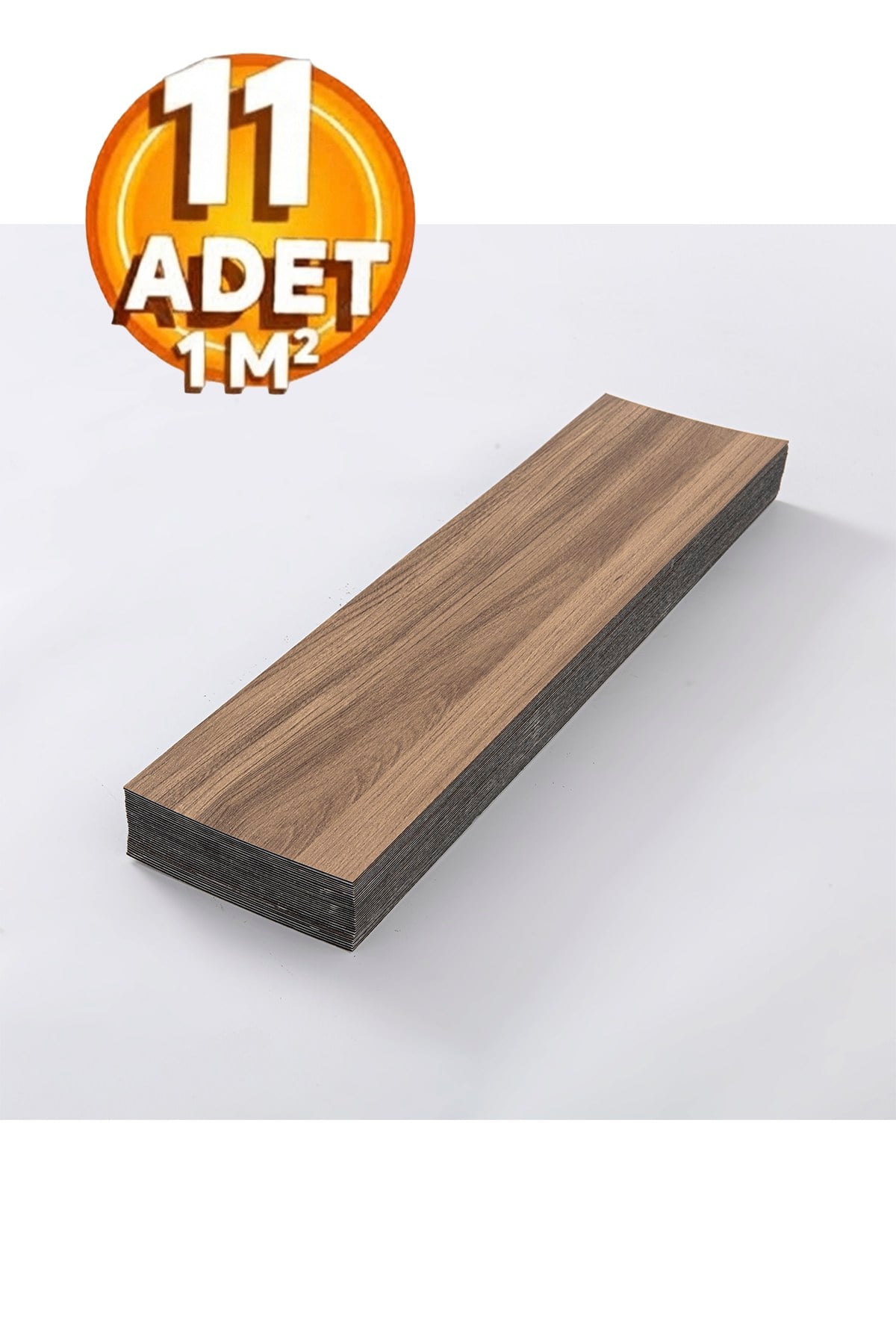 11 Adet, 60x15 Cm 1 m² Doğal Ceviz Tonlarında Esnek Yıkanabilir Kesilebilir Silinebilir Zemin Duvar Parke Yer Döşemesi Kendinden Yapışkanlı PVC Zemin Kaplaması -Z011