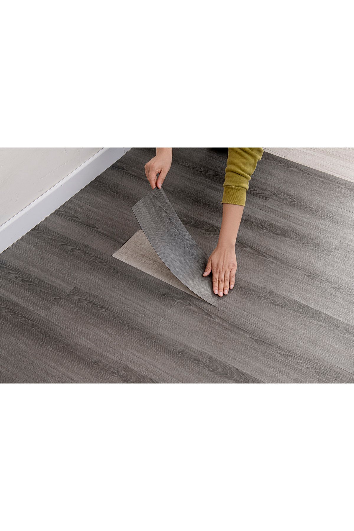 11 Adet, 60x15 Cm 1 m² Koyu Gri Tonlarında Esnek Yıkanabilir Kesilebilir Silinebilir Zemin Duvar Parke Yer Döşemesi Kendinden Yapışkanlı PVC Zemin Kaplaması -Z005