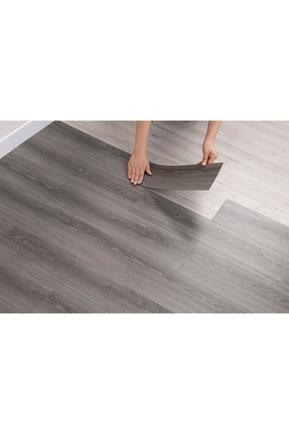 11 Adet, 60x15 Cm 1 m² Koyu Gri Tonlarında Esnek Yıkanabilir Kesilebilir Silinebilir Zemin Duvar Parke Yer Döşemesi Kendinden Yapışkanlı PVC Zemin Kaplaması -Z005