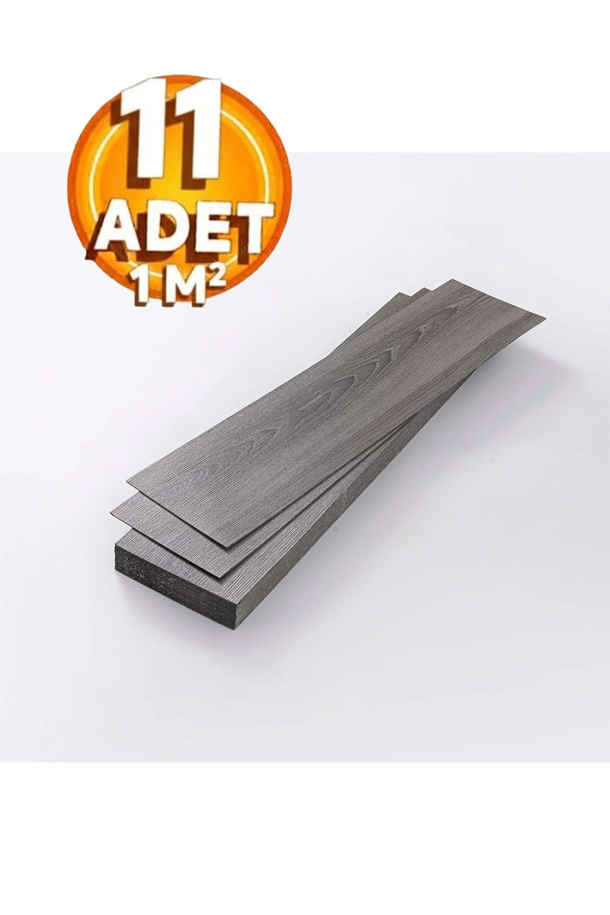 11 Adet, 60x15 Cm 1 m² Koyu Gri Tonlarında Esnek Yıkanabilir Kesilebilir Silinebilir Zemin Duvar Parke Yer Döşemesi Kendinden Yapışkanlı PVC Zemin Kaplaması -Z005