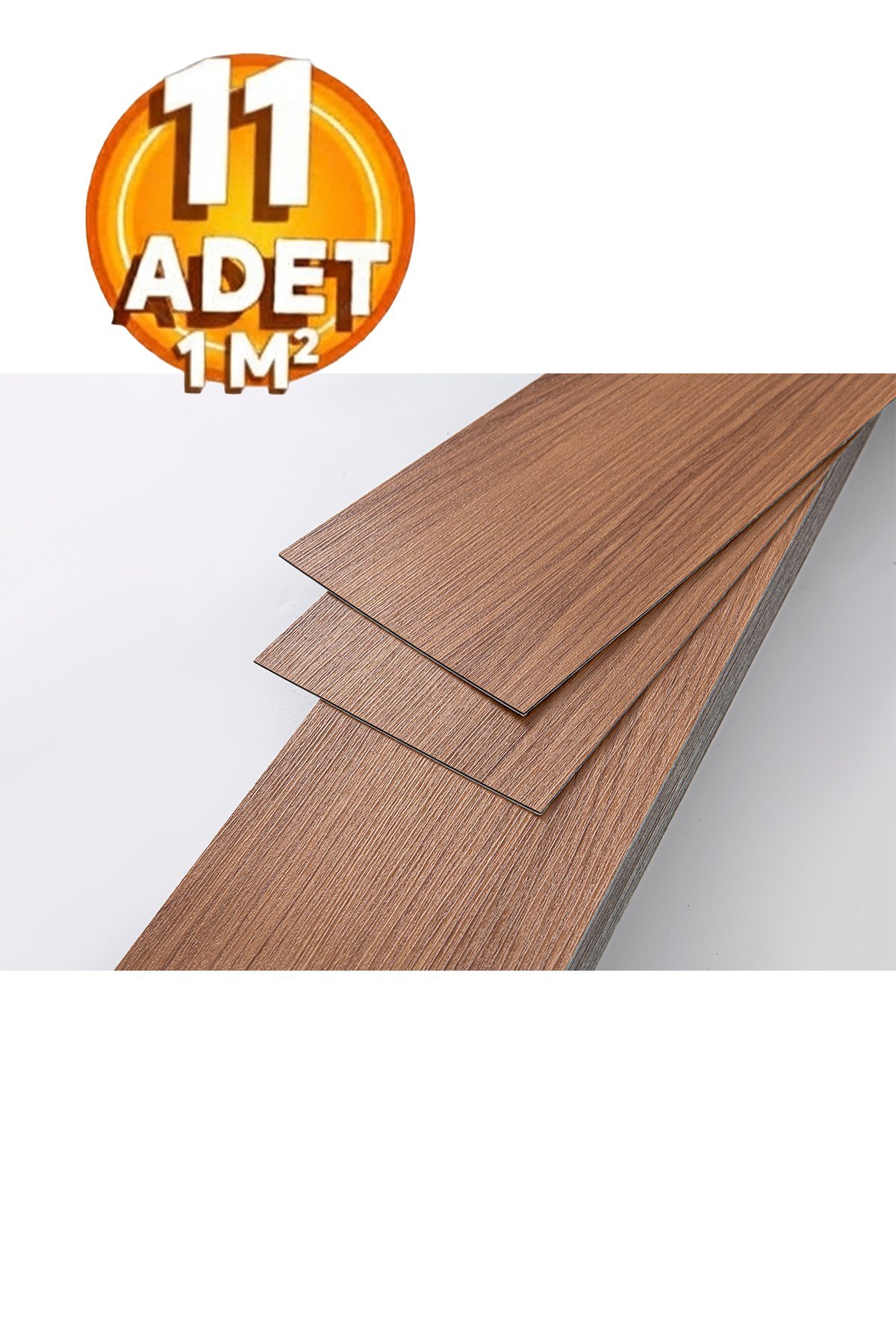 11 Adet, 60x15 Cm 1 m² Orta Kahverengi Tonlarında Esnek Yıkanabilir Kesilebilir Silinebilir Zemin Duvar Parke Yer Döşemesi Kendinden Yapışkanlı PVC Zemin Kaplaması -Z014