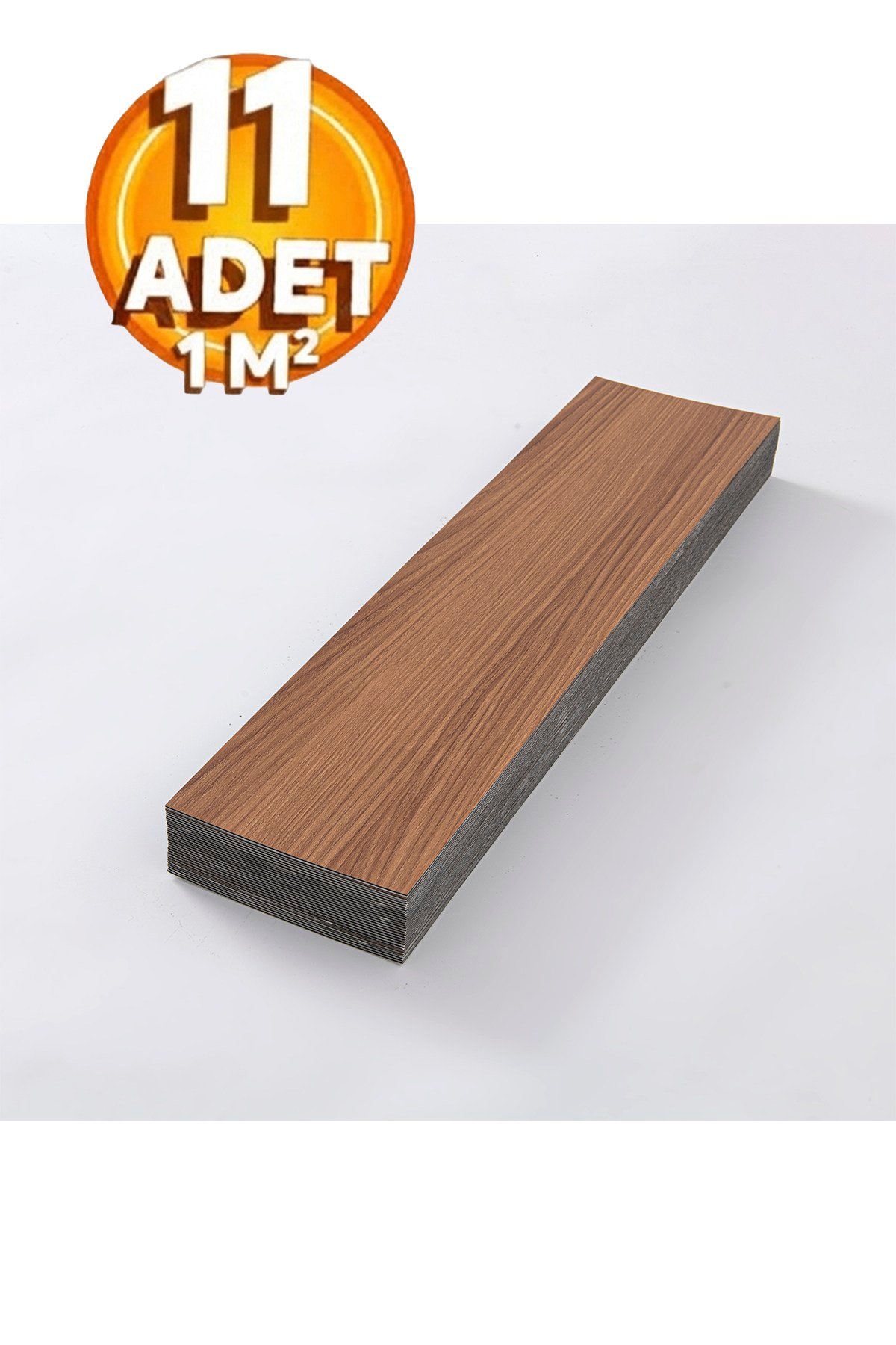 11 Adet, 60x15 Cm 1 m² Orta Kahverengi Tonlarında Esnek Yıkanabilir Kesilebilir Silinebilir Zemin Duvar Parke Yer Döşemesi Kendinden Yapışkanlı PVC Zemin Kaplaması -Z014