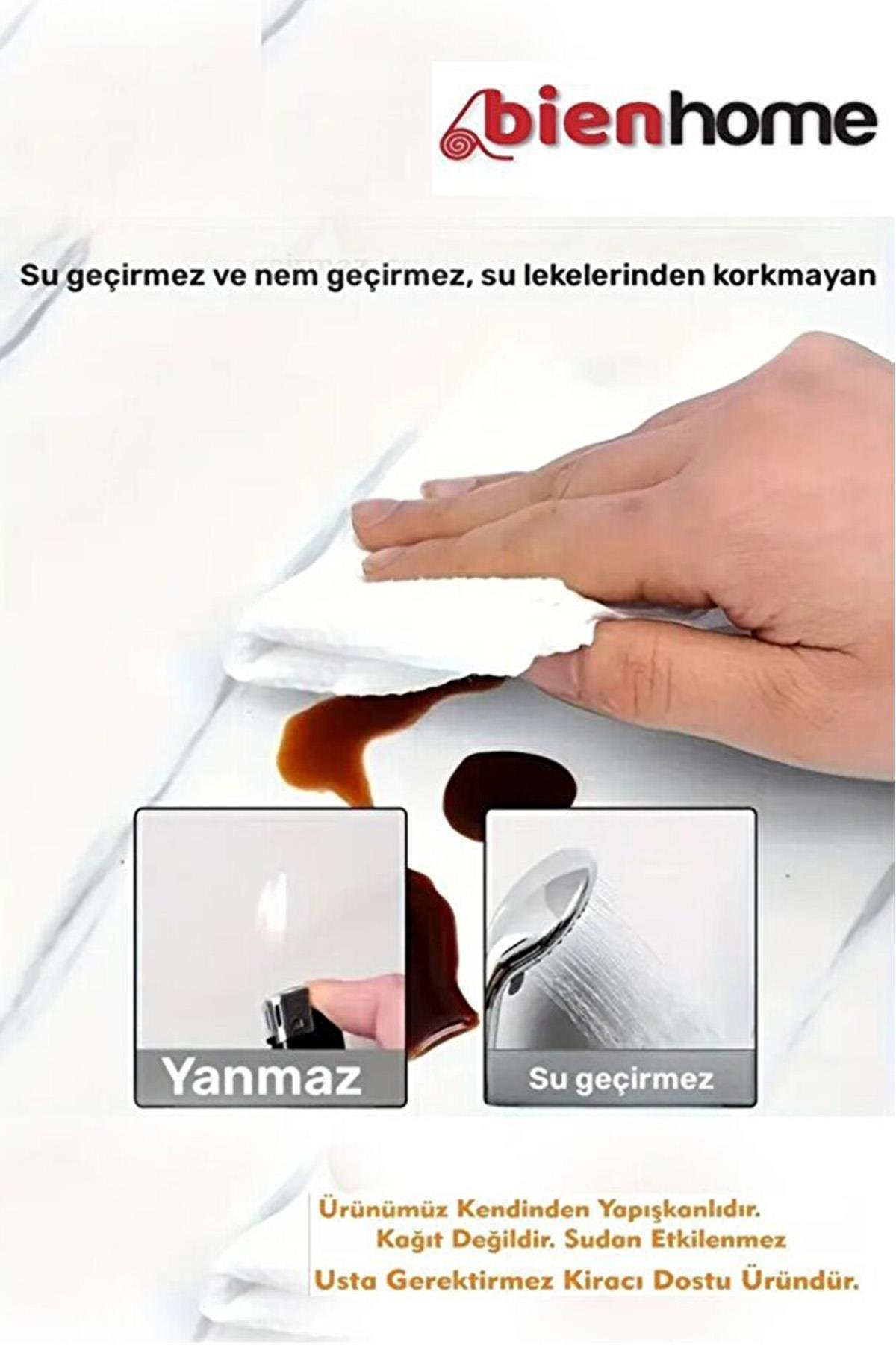 30x60cm Gold Damar Mermer Desenli Kendinden Yapışkanlı Banyo PVC Duvar Paneli-M6002
