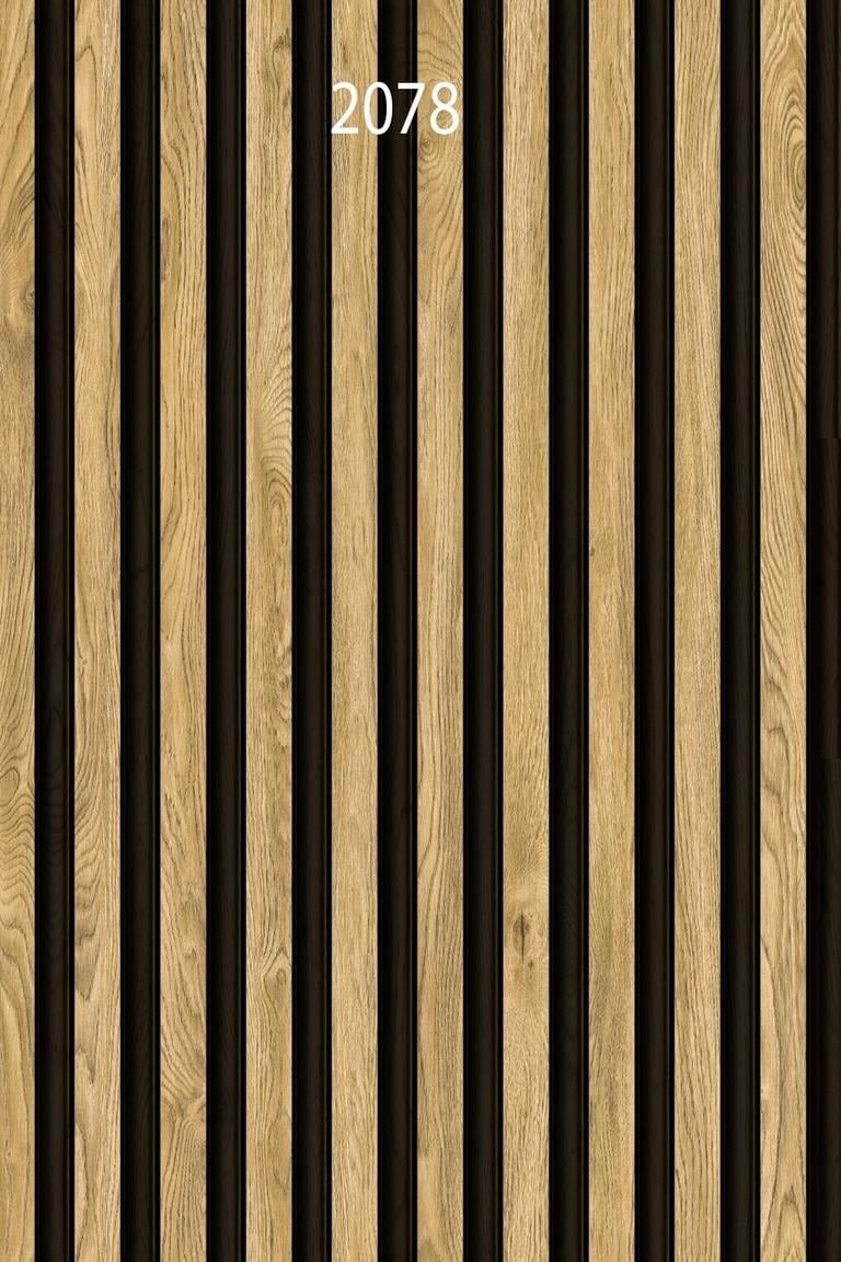 3d Effect 2078 Lambri Panel Ahşap Duvar Çıtası Desenli Duvar Kağıdı 5,30 M²