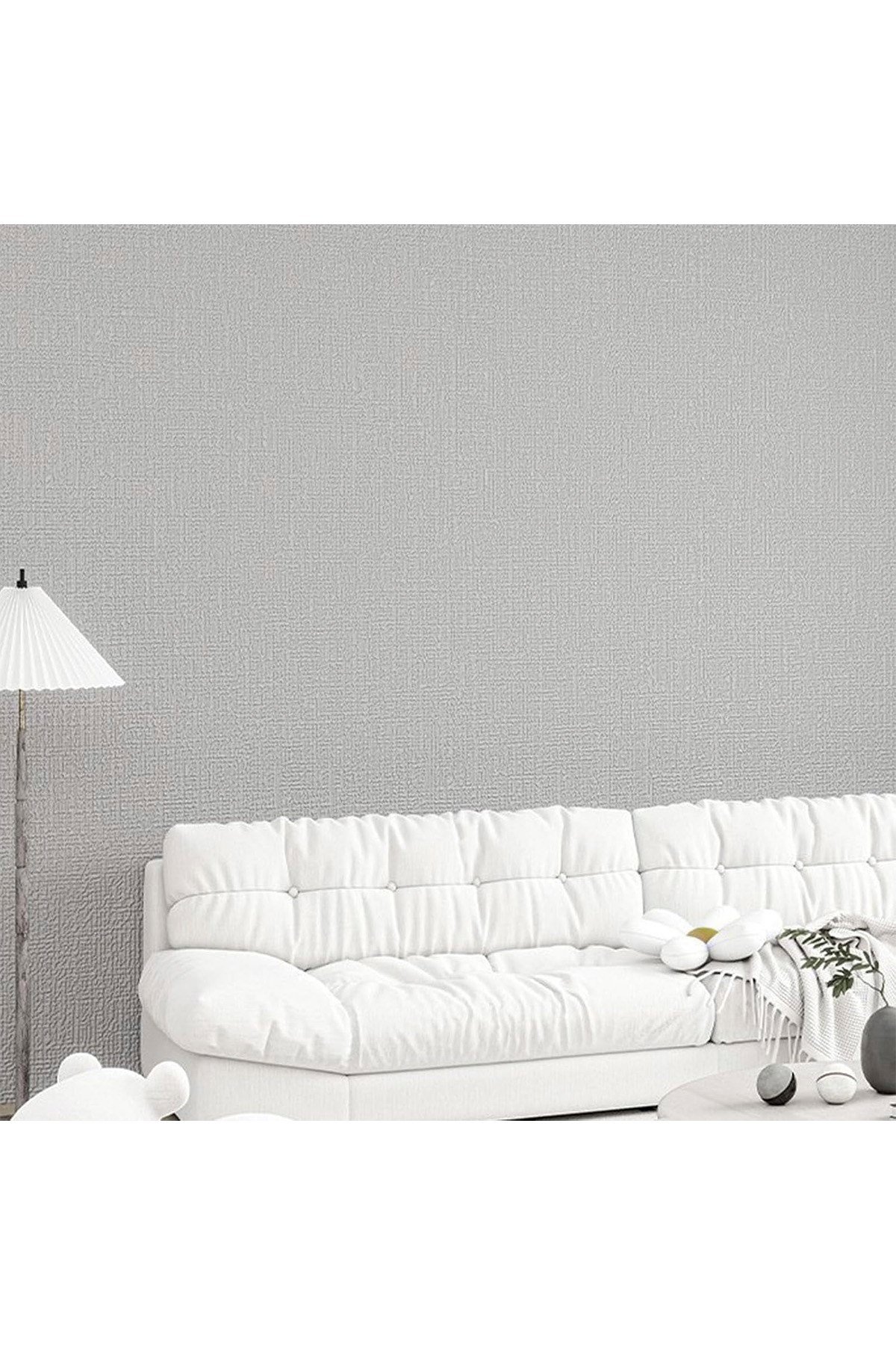 50x280cm Gri Renk Tek Rulo Halinde Kendinden Yapışkanlı Ek Yersiz Tek Parça XPE Isı Ses Yalıtım Dokulu Köpük Duvar Kağıdı-R281