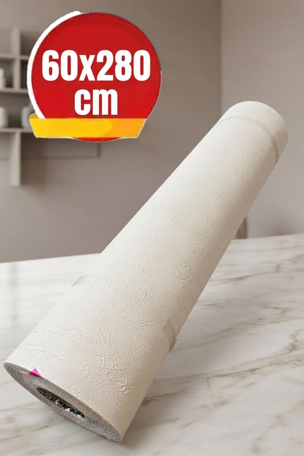 60x280 cm Kabartmalı Dokulu Beyaz Renk Tek Rulo Halinde Ek Yersiz Tek Parça XPE Isı Ses Yalıtım Kendinden Yapışkanlı Kendinden Desenli Dokulu Köpük Duvar Kağıdı-R-1201