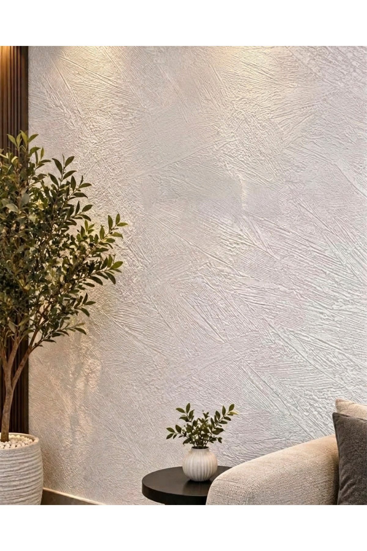 60x280 cm Kabartmalı Dokulu Beyaz Renk Tek Rulo Halinde Ek Yersiz Tek Parça XPE Isı Ses Yalıtım Kendinden Yapışkanlı Kendinden Desenli Dokulu Köpük Duvar Kağıdı-R-5001