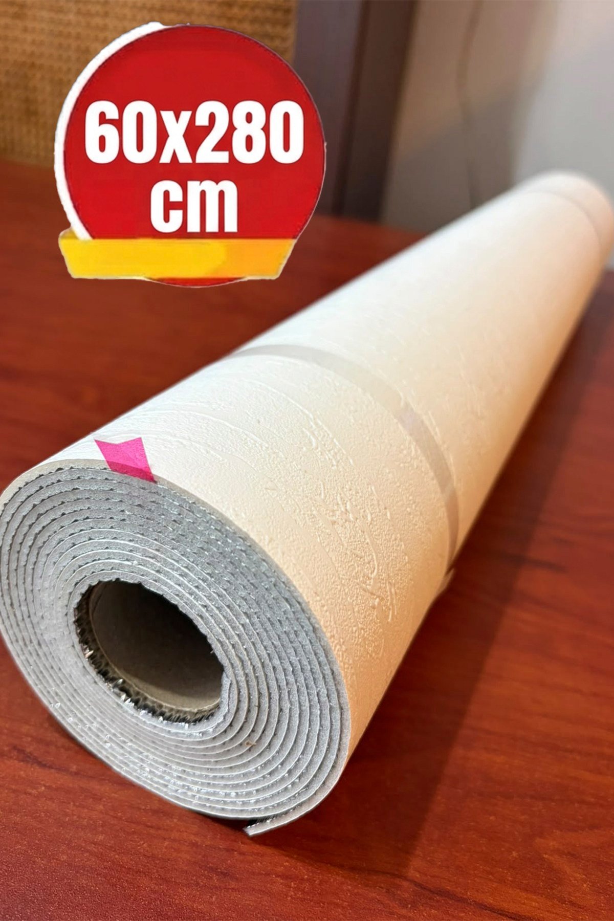 60x280 cm Kabartmalı Dokulu Beyaz Renk Tek Rulo Halinde Ek Yersiz Tek Parça XPE Isı Ses Yalıtım Kendinden Yapışkanlı Kendinden Desenli Dokulu Köpük Duvar Kağıdı-R-1201