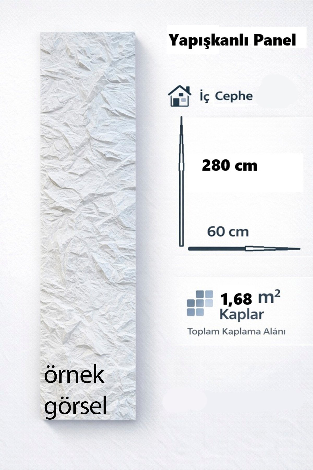 60x280 cm Kabartmalı Dokulu Beyaz Renk Tek Rulo Halinde Ek Yersiz Tek Parça XPE Isı Ses Yalıtım Kendinden Yapışkanlı Kendinden Desenli Dokulu Köpük Duvar Kağıdı-R-1201