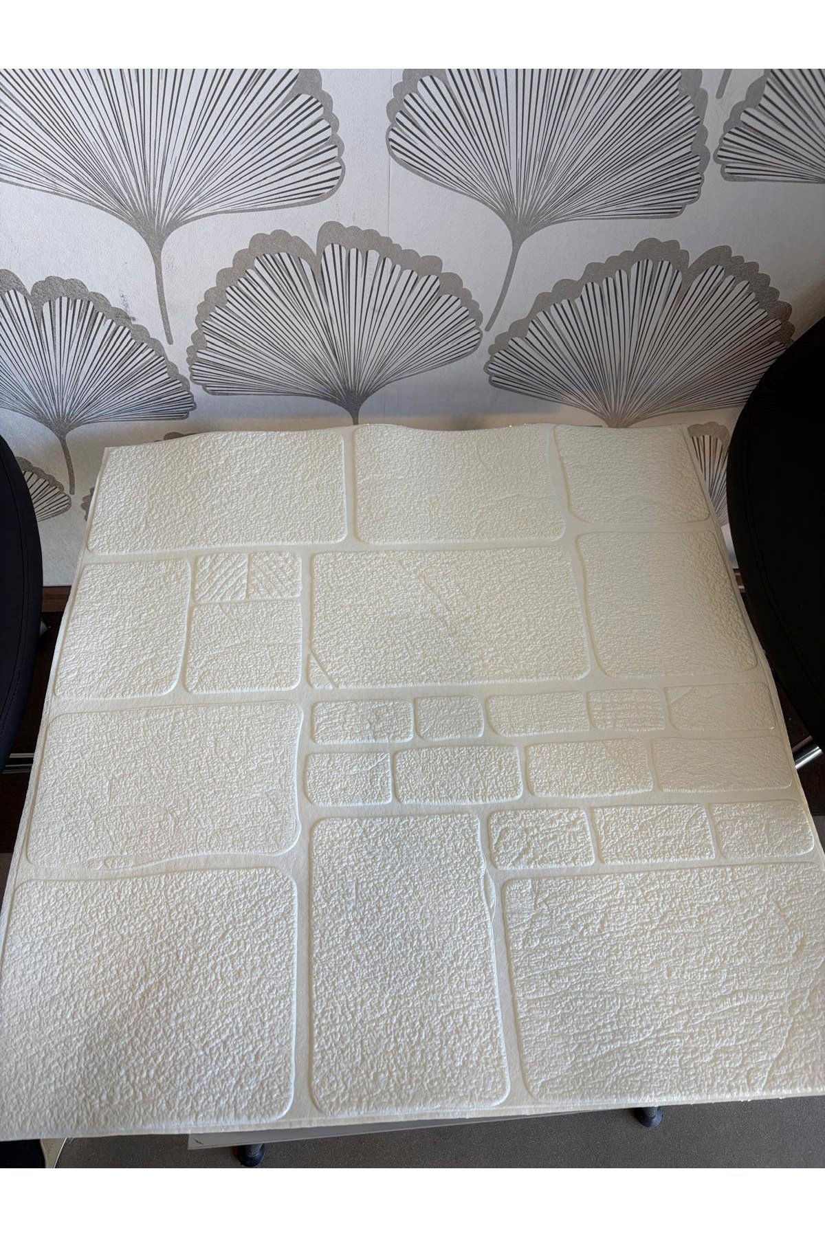 70x70 cm 0,50M² Beyaz 3d Dekoratif Kendinden Yapışkanlı Alaçatı Taş Ev Tuğla Kesme Tuğla Estetik Duvar Paneli Köpük -3108