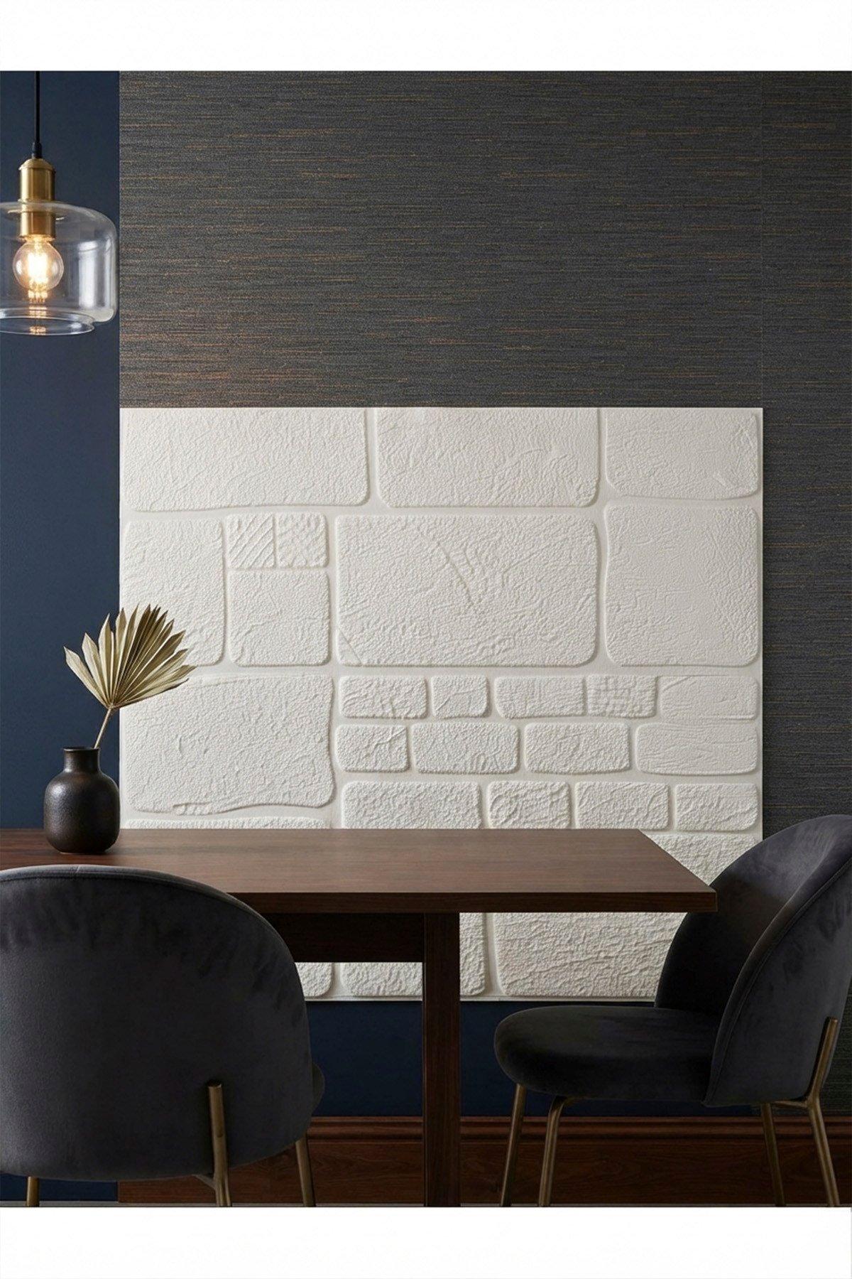 70x70 cm 0,50M² Beyaz 3d Dekoratif Kendinden Yapışkanlı Alaçatı Taş Ev Tuğla Kesme Tuğla Estetik Duvar Paneli Köpük -3108