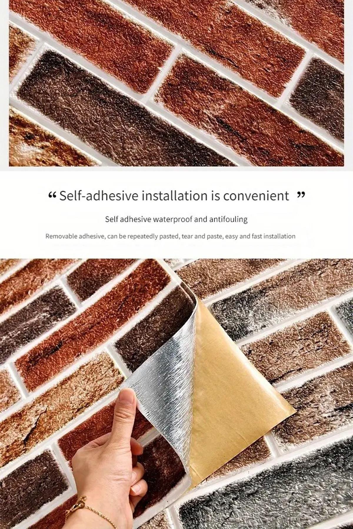 70x70 Cm 0,50M² Kırmızı 3d Kendinden Yapışkanlı Esnek Duvar Kağıdı Kaplama Paneli Köpük -5015