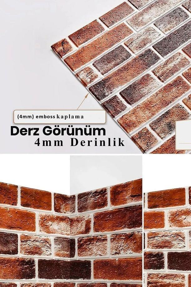 70x70 Cm 0,50M² Kırmızı 3d Kendinden Yapışkanlı Esnek Duvar Kağıdı Kaplama Paneli Köpük -5015