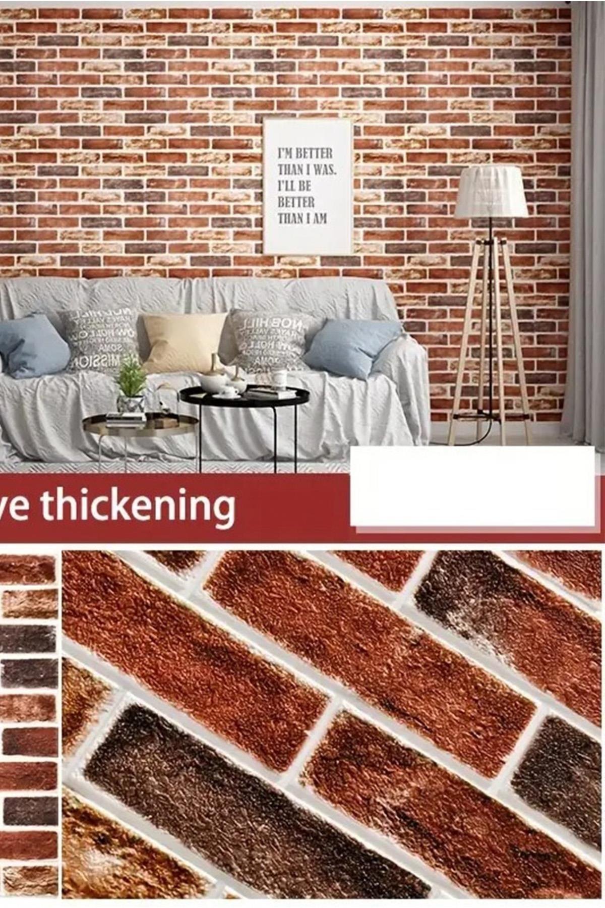 70x70 Cm 0,50M² Kırmızı 3d Kendinden Yapışkanlı Esnek Duvar Kağıdı Kaplama Paneli Köpük -5015