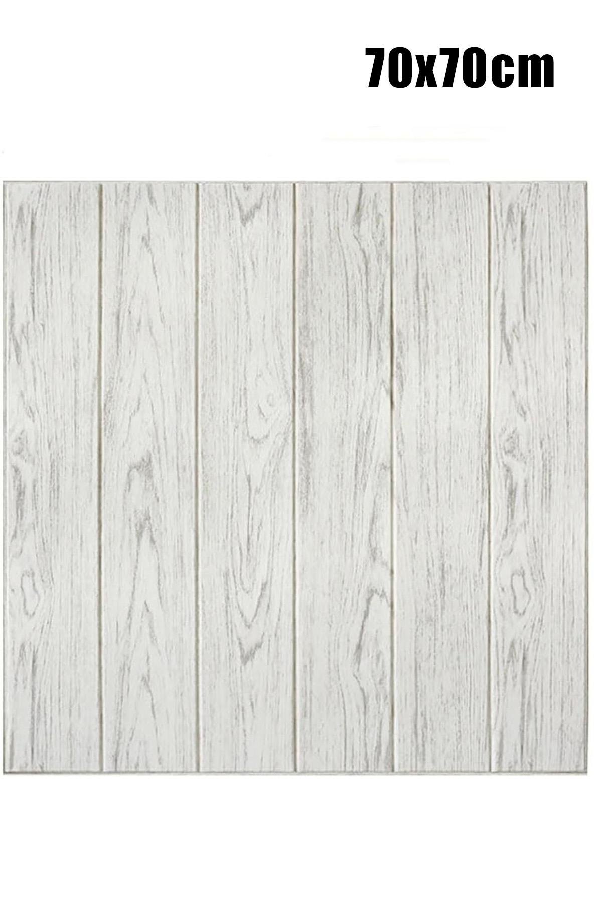 70x70Cm 0,50M² 3d Dekoratif Ahşap Lambri Görünüm Kendinden Yapışkanlı Duvar Kağıdı Kaplama Panel Köpük -AD03