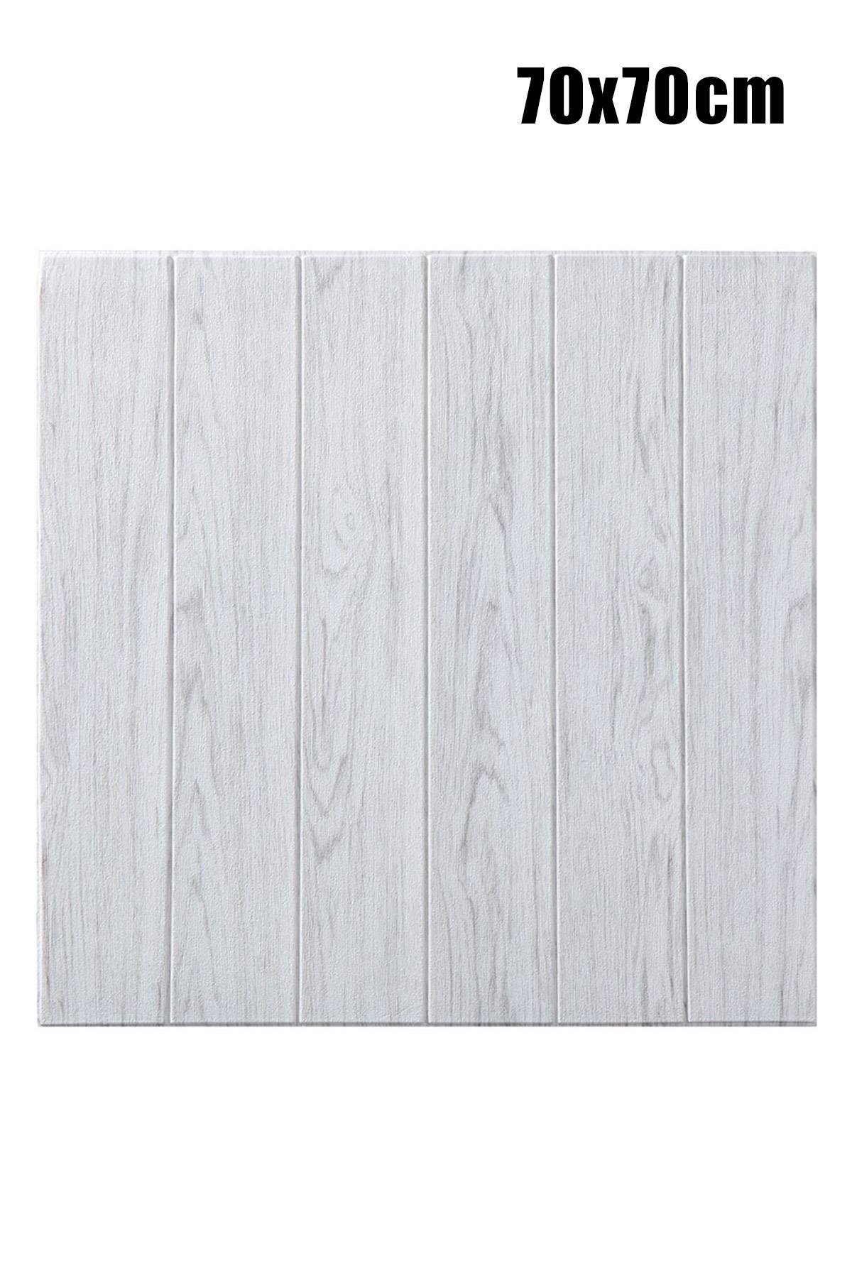 70x70Cm 0,50M² 3d Dekoratif Ahşap Lambri Görünüm Kendinden Yapışkanlı Duvar Kağıdı Kaplama Panel Köpük -AD03