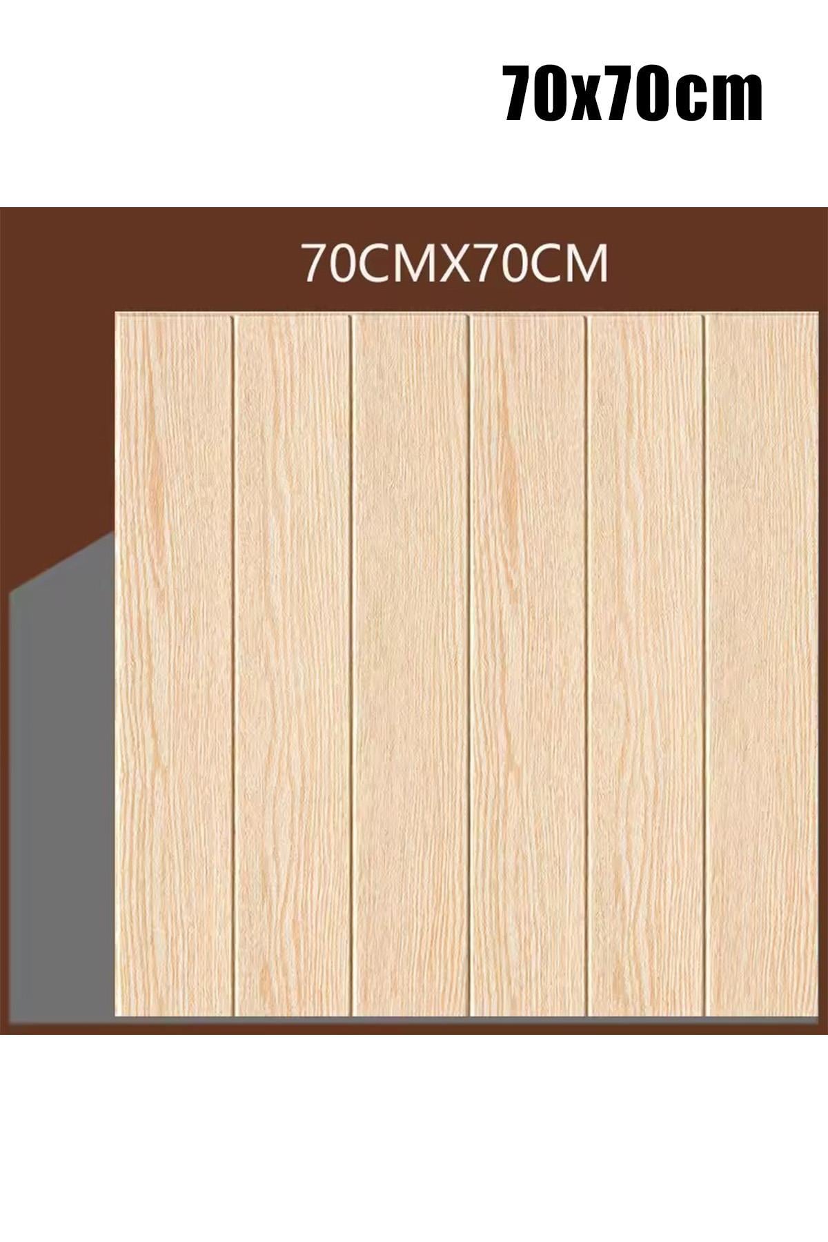 70x70Cm 0,50M² 3d Meşe Ahşap Lambri Görünüm Kendinden Yapışkanlı Duvar Kağıdı Kaplama Panel Köpük -AD05