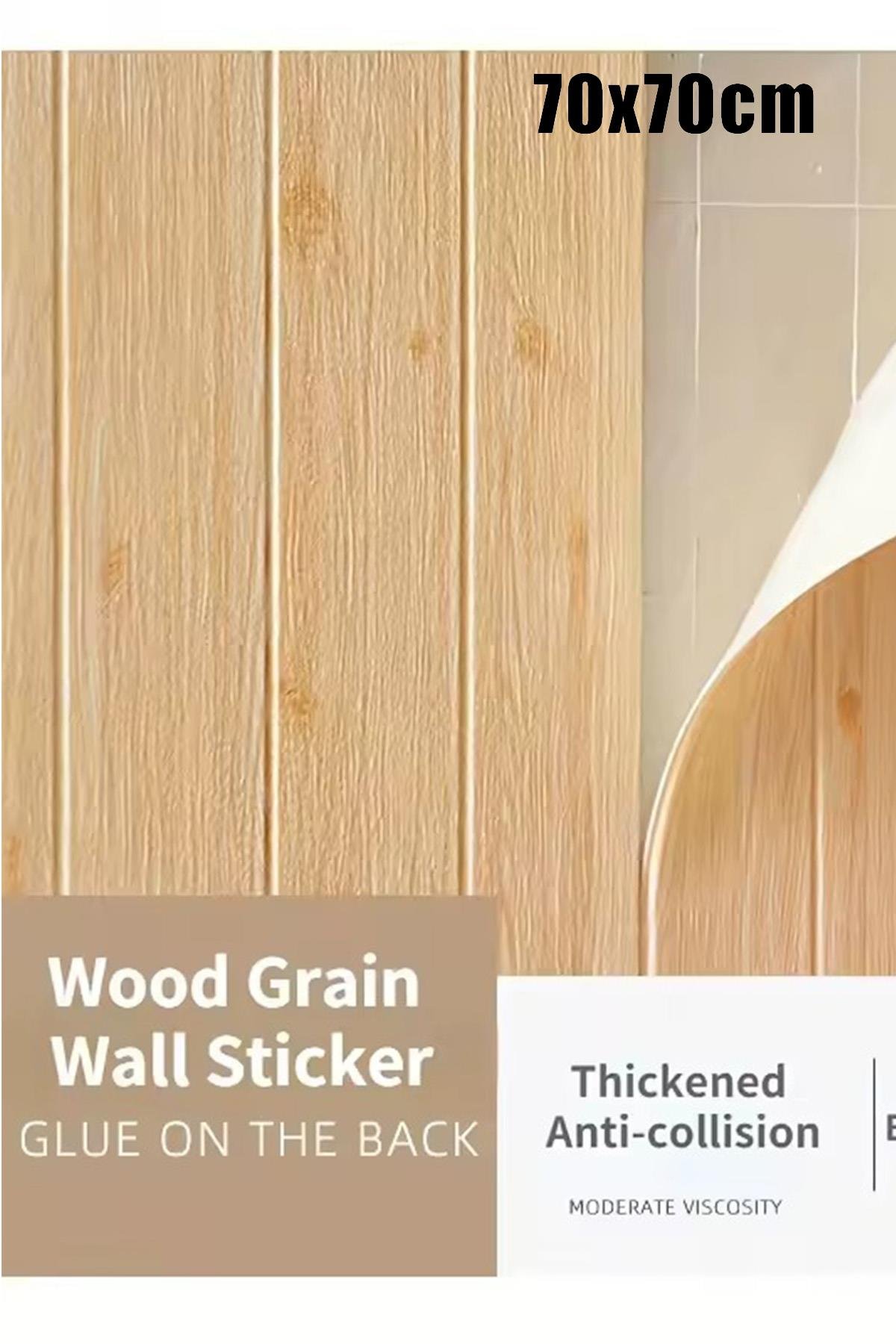 70x70Cm 0,50M² 3d Meşe Ahşap Lambri Görünüm Kendinden Yapışkanlı Duvar Kağıdı Kaplama Panel Köpük -AD05