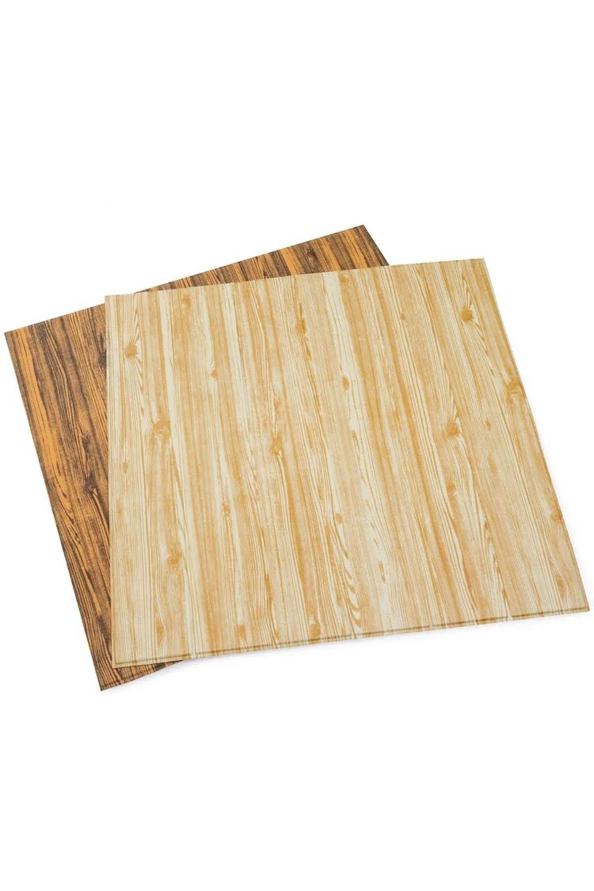 70x70Cm 0,50M² 3d Meşe Ahşap Lambri Görünüm Kendinden Yapışkanlı Duvar Kağıdı Kaplama Panel Köpük -AD05