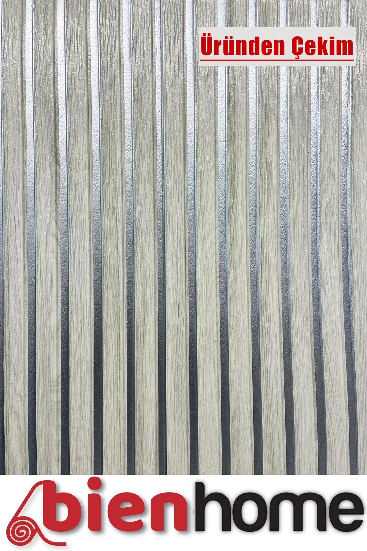 70x70cm 0,50M² Gümüş Lambri Panel Ahşap Duvar Çıtası Desenli Kendinden Yapışkanlı Akustik Duvar Paneli Köpük -1405