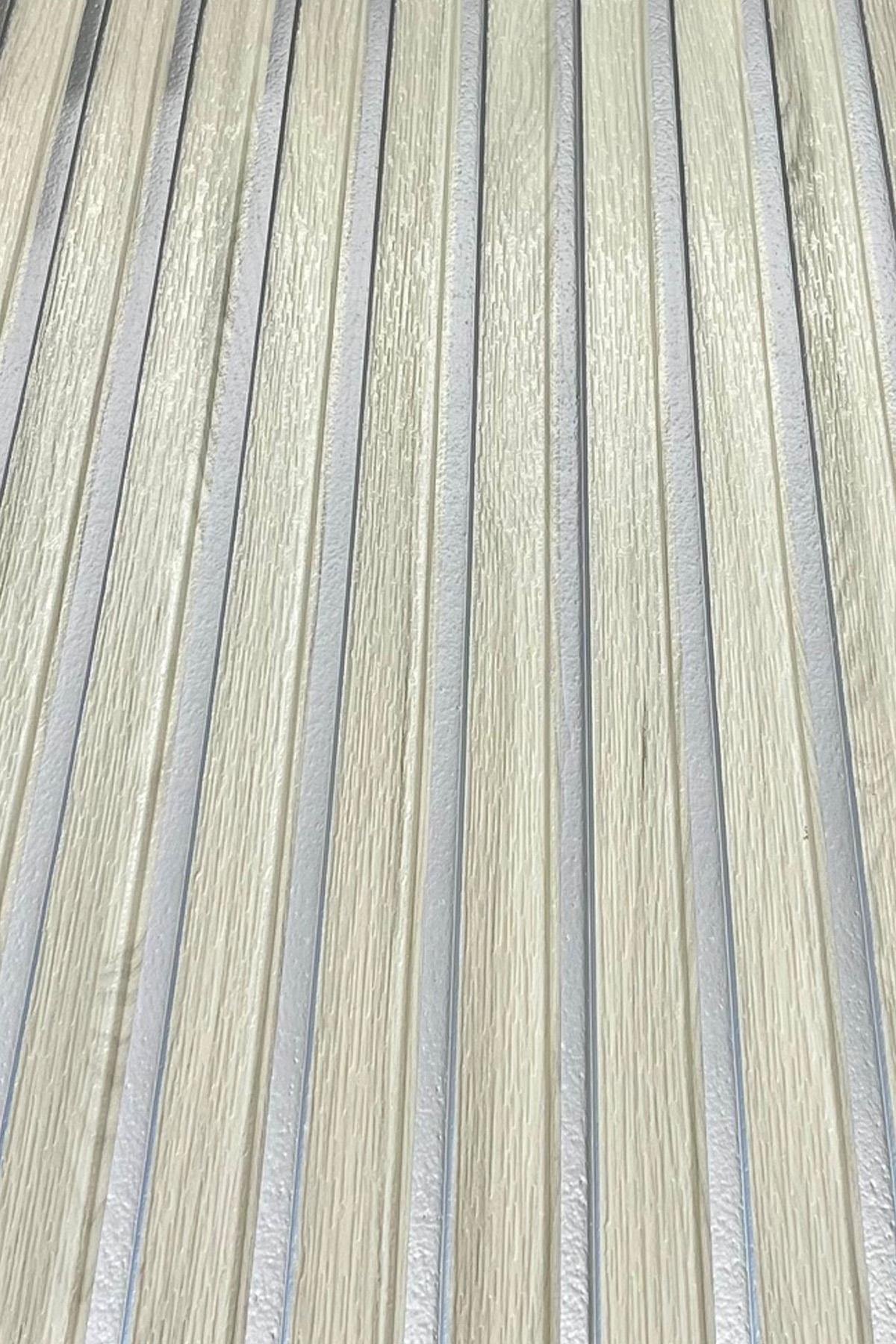 70x70cm 0,50M² Gümüş Lambri Panel Ahşap Duvar Çıtası Desenli Kendinden Yapışkanlı Akustik Duvar Paneli Köpük -1405