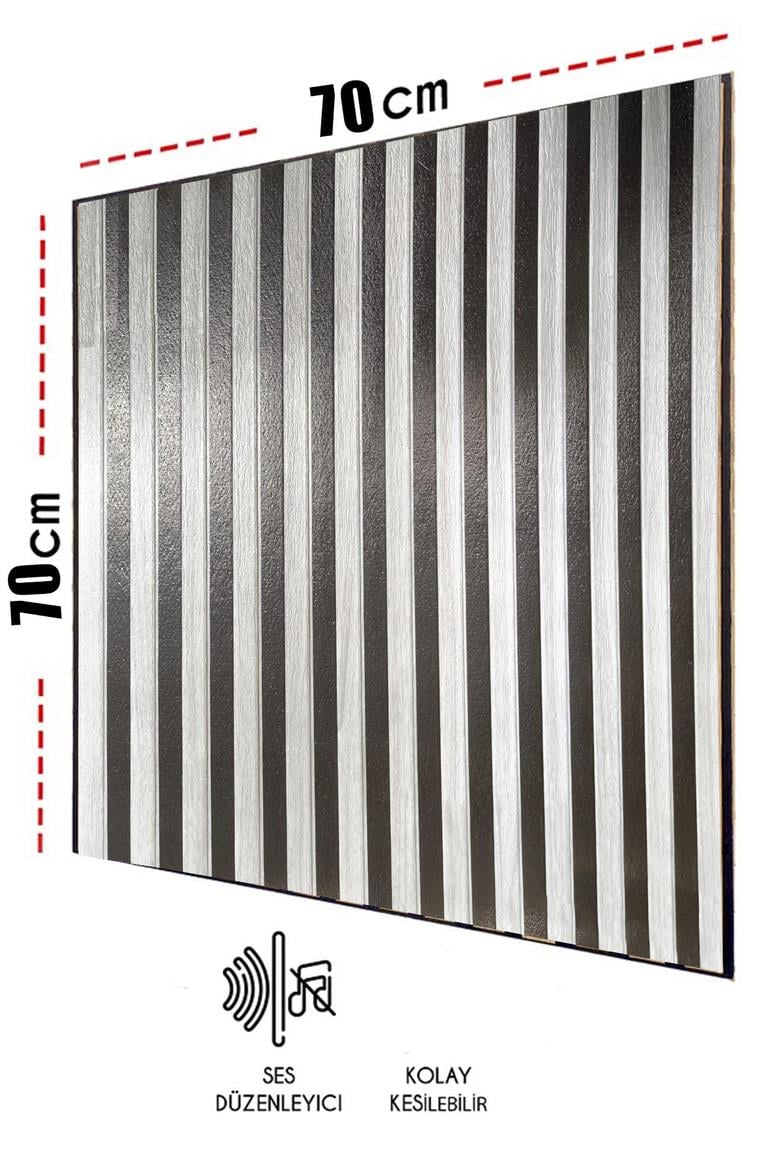 70x70cm 0,50M² Lambri Panel Ahşap Duvar Çıtası Desenli Kendinden Yapışkanlı Akustik Duvar 1402