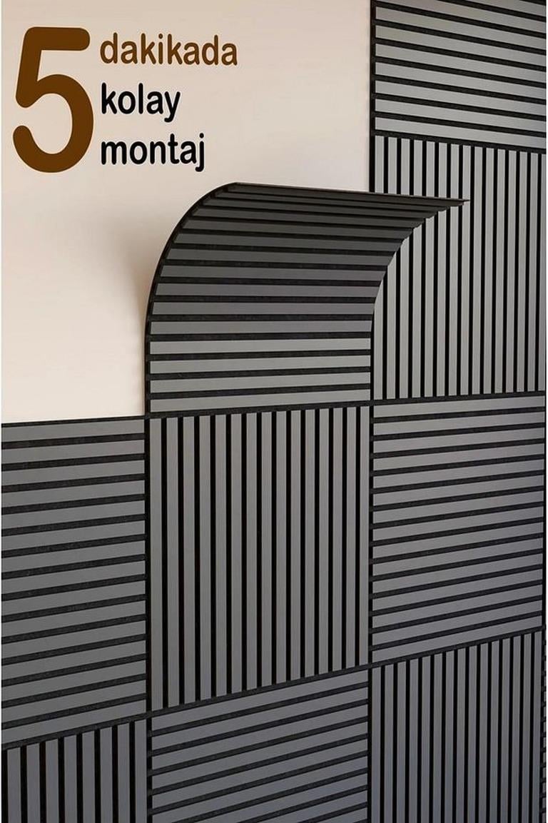 70x70cm 0,50M² Lambri Panel Ahşap Duvar Çıtası Desenli Kendinden Yapışkanlı Akustik Duvar 1402