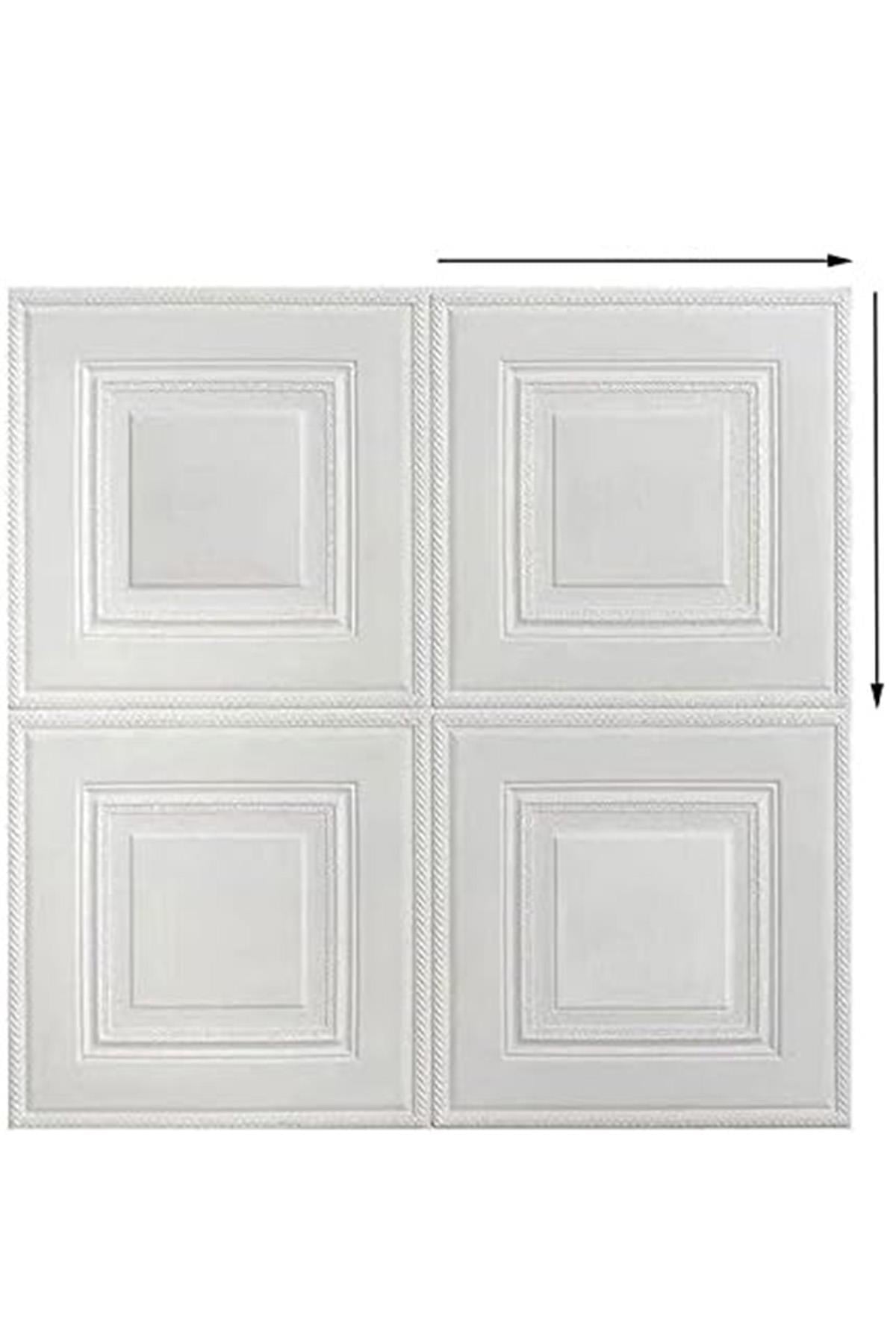 70x70cm Beyaz 3d Dekoratif Kendinden Yapışkanlı Köpük Duvar Kaplama Paneli-3150-Tavan Kaplama Köpüğü