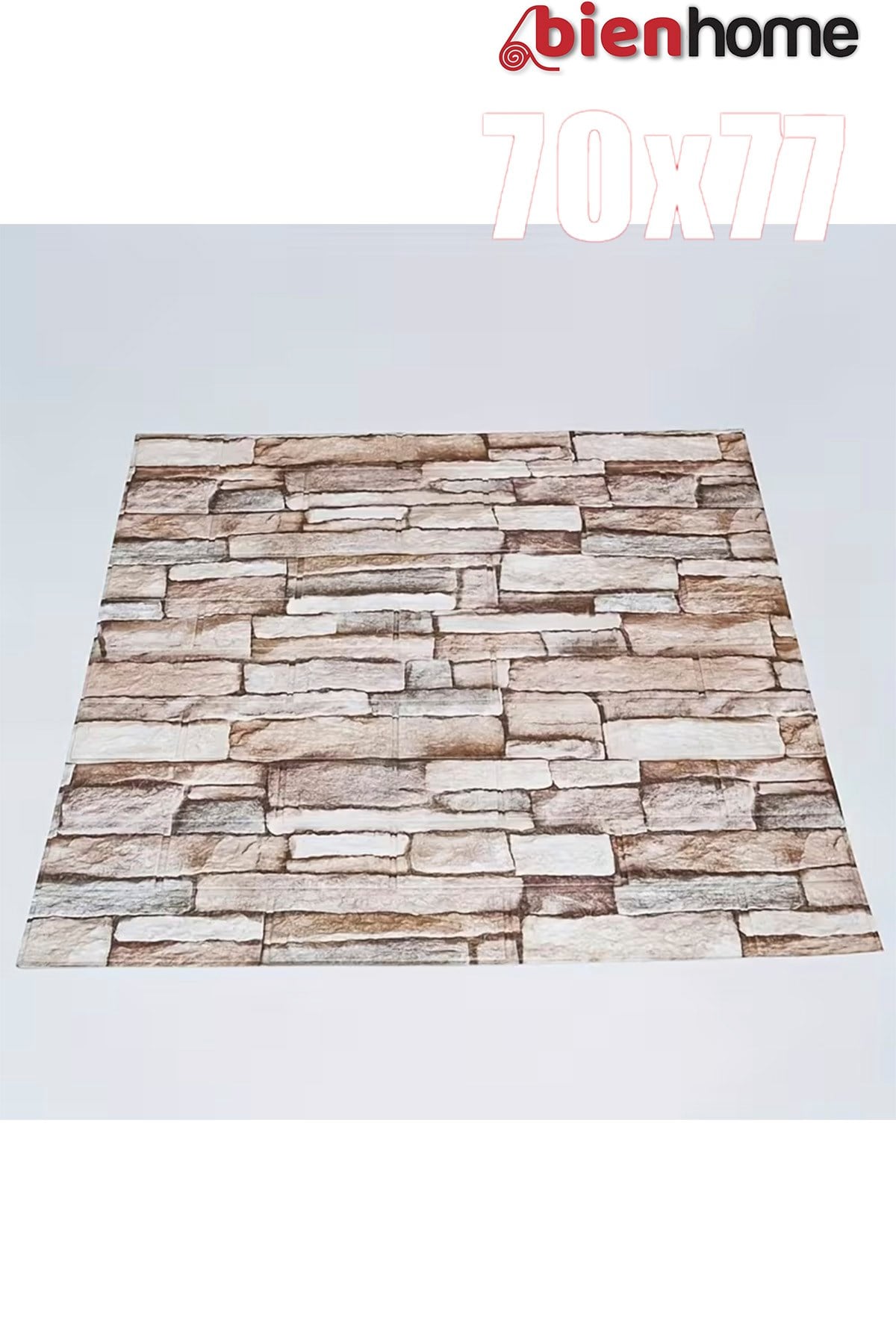 70x77 Cm Açık Kahve 0,54M² 3d Kendinden Yapışkanlı Tuğla Duvar Kağıdı Kaplama Panel Köpük Antik Köpük Duvar Paneli-FC26