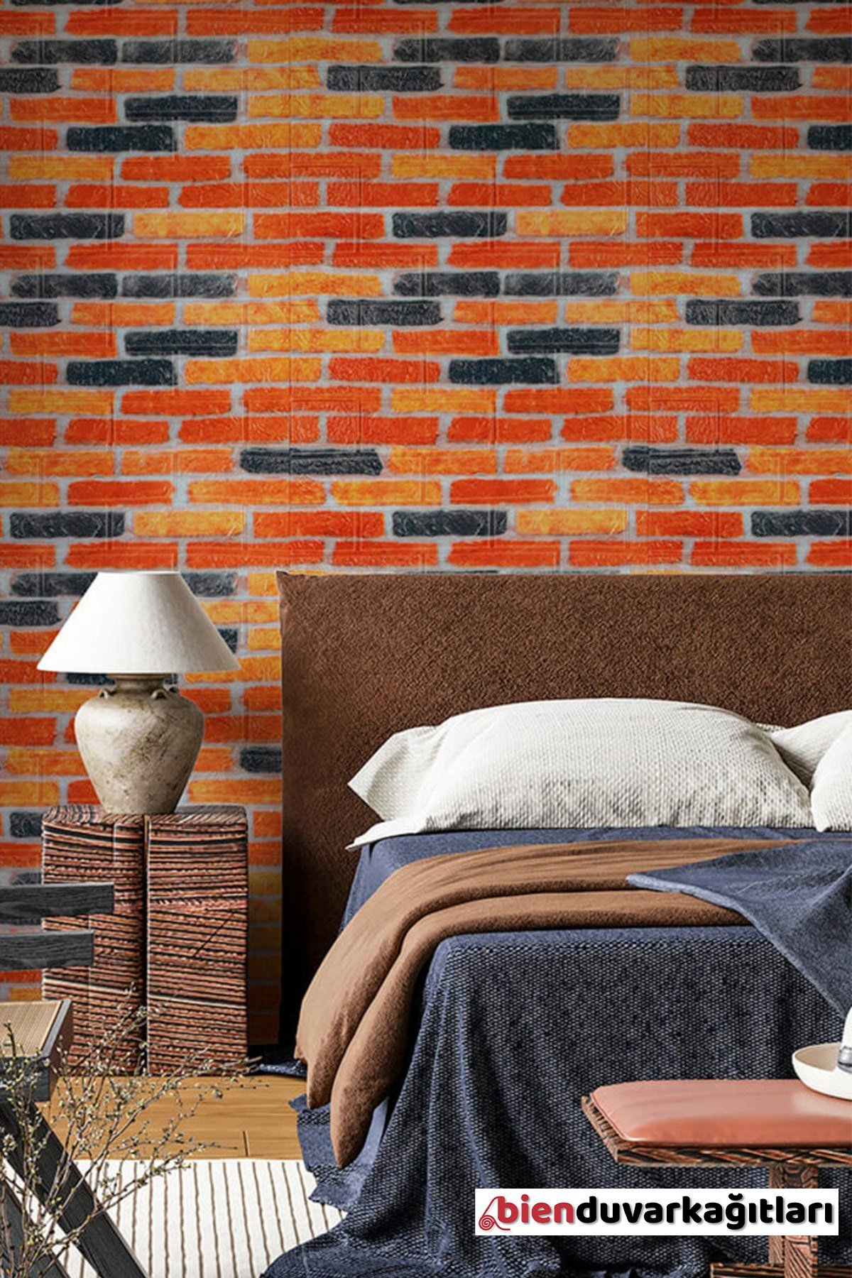 70x77 Cm Beyaz 0,54M² 3d Kendinden Yapışkanlı Renkli Tuğla Duvar Kağıdı Kaplama Panel Köpük-FC06