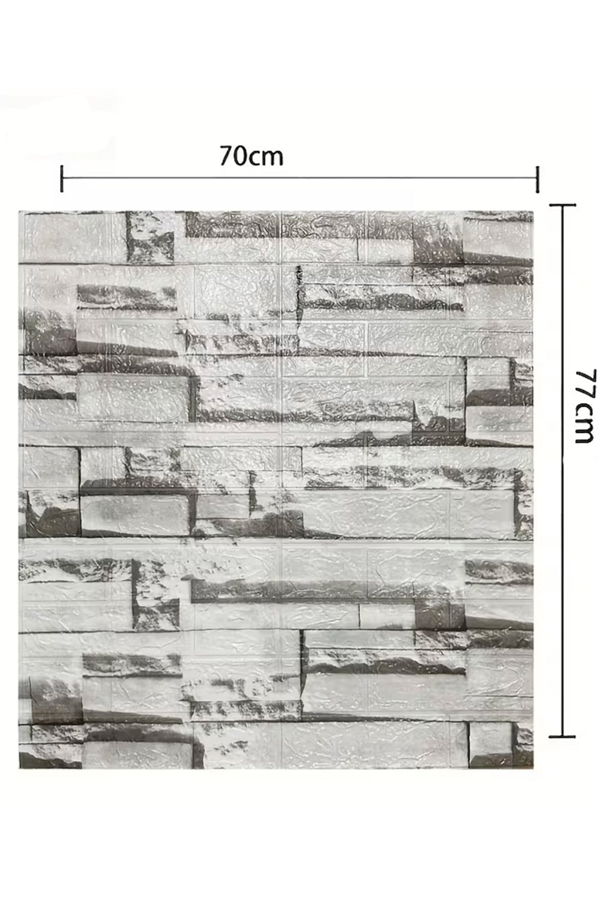 70x77 Cm Beyaz 0,54M² 3d Kendinden Yapışkanlı Tuğla Duvar Kağıdı Kaplama Panel Köpük-FC72