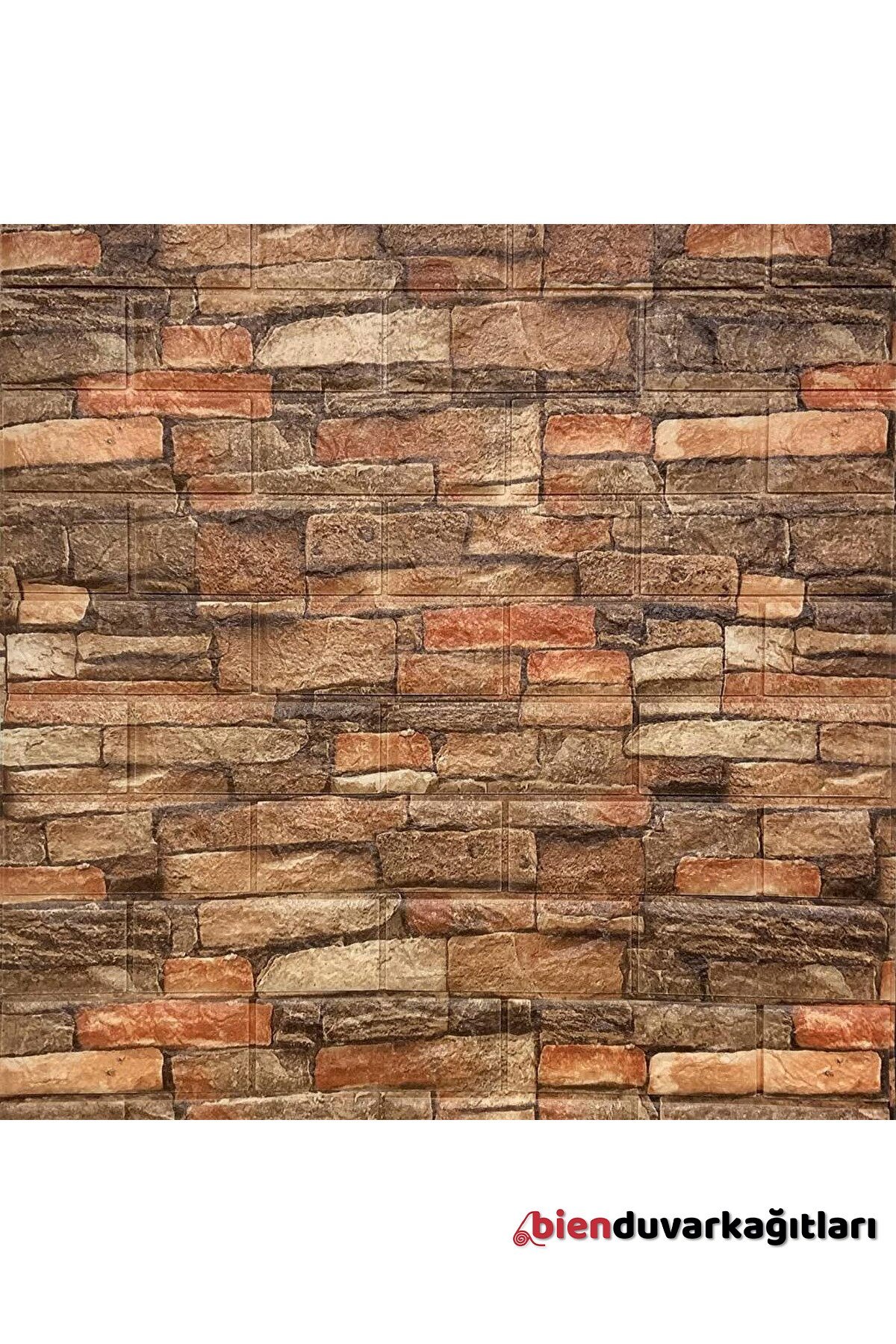 70x77 Cm Beyaz 0,54M² 3d Kendinden Yapışkanlı Renkli Antik Tuğla Duvar Kağıdı Kaplama Panel Köpük-FC24