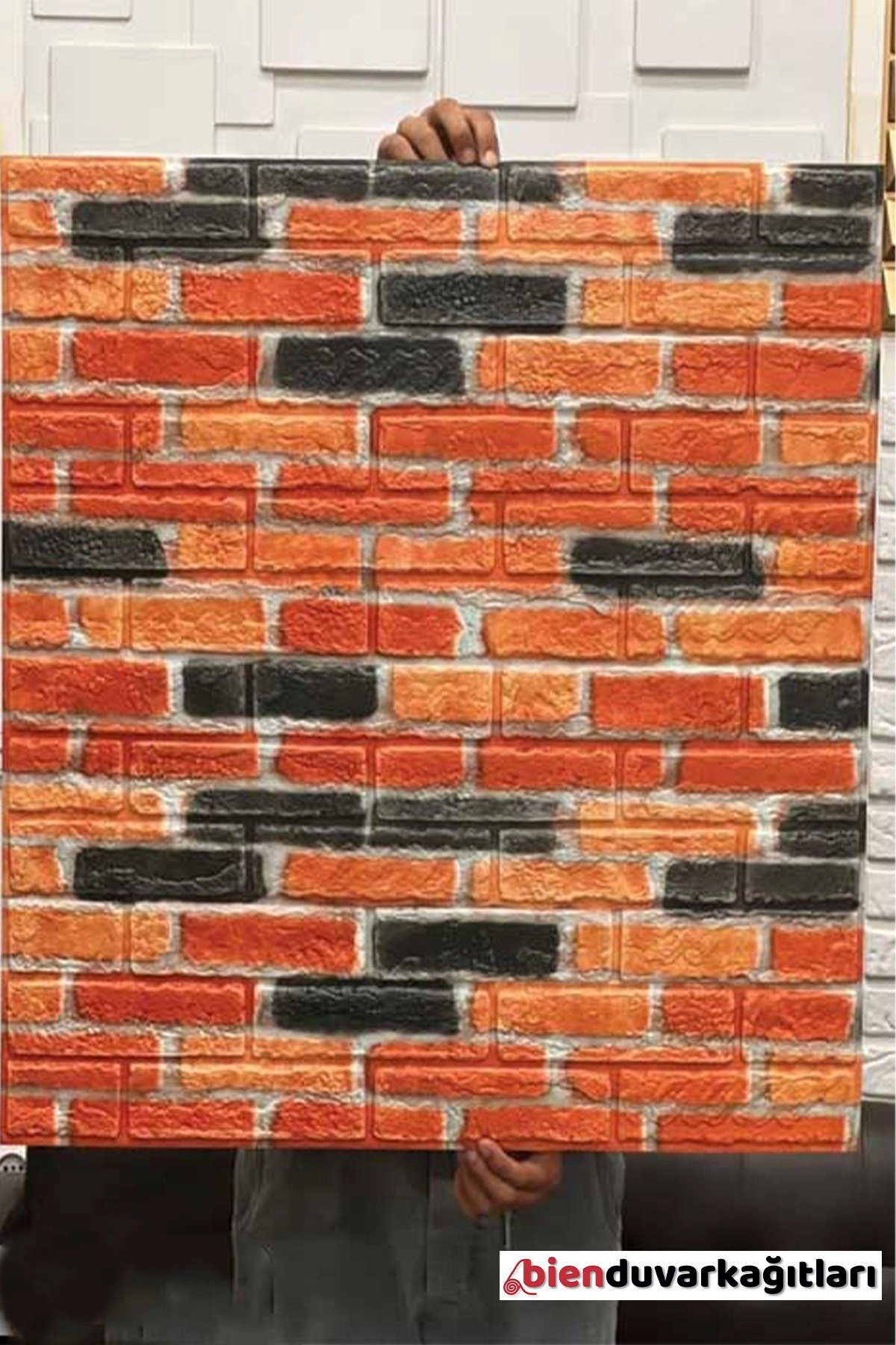 70x77 Cm Beyaz 0,54M² 3d Kendinden Yapışkanlı Renkli Tuğla Duvar Kağıdı Kaplama Panel Köpük-FC06