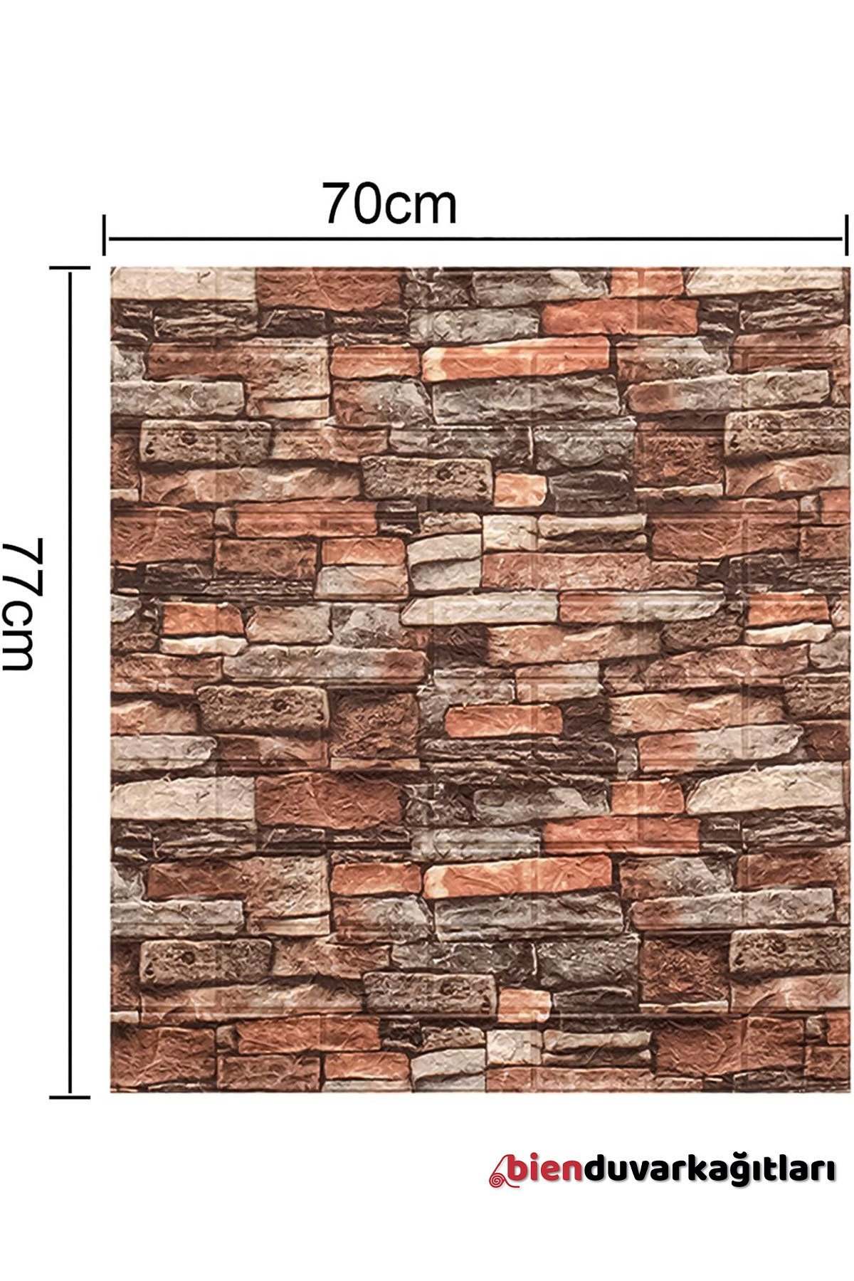 70x77 Cm Beyaz 0,54M² 3d Kendinden Yapışkanlı Renkli Antik Tuğla Duvar Kağıdı Kaplama Panel Köpük-FC24