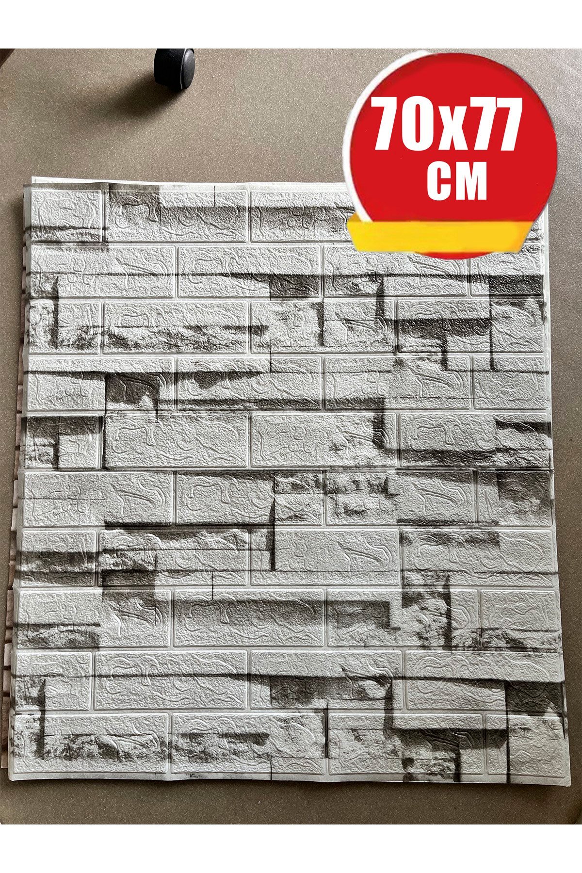 70x77 Cm Beyaz 0,54M² 3d Kendinden Yapışkanlı Tuğla Duvar Kağıdı Kaplama Panel Köpük-FC72