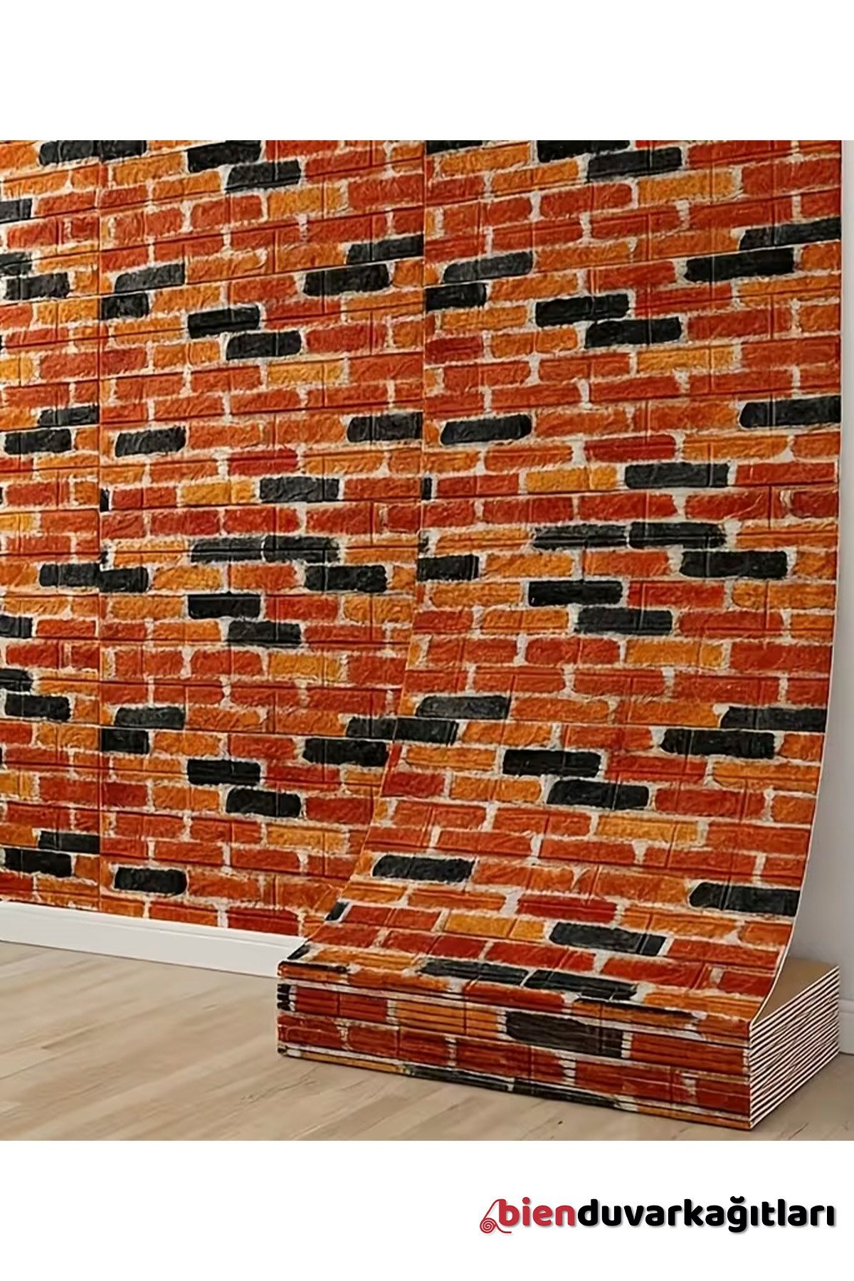 70x77 Cm Beyaz 0,54M² 3d Kendinden Yapışkanlı Renkli Tuğla Duvar Kağıdı Kaplama Panel Köpük-FC06
