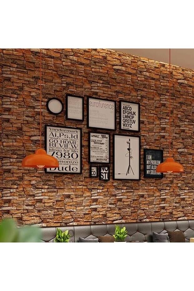 70x77 Cm Beyaz 0,54M² 3d Kendinden Yapışkanlı Renkli Antik Tuğla Duvar Kağıdı Kaplama Panel Köpük-FC24