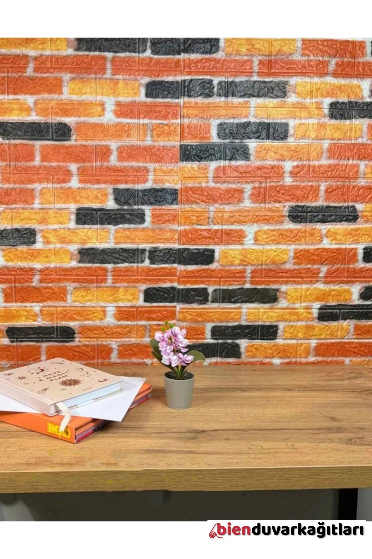 70x77 Cm Beyaz 0,54M² 3d Kendinden Yapışkanlı Renkli Tuğla Duvar Kağıdı Kaplama Panel Köpük-FC06