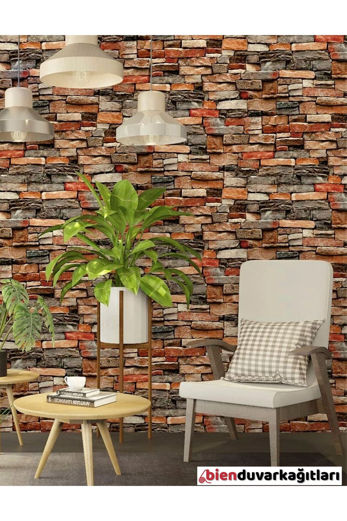 70x77 Cm Beyaz 0,54M² 3d Kendinden Yapışkanlı Renkli Antik Tuğla Duvar Kağıdı Kaplama Panel Köpük-FC24