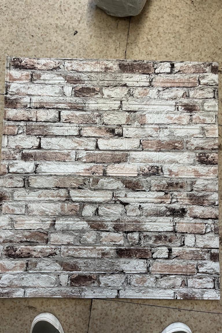 70x77 Cm Beyaz 0,54M² 3d Kendinden Yapışkanlı Tuğla Duvar Kağıdı Kaplama Panel Köpük-FC83