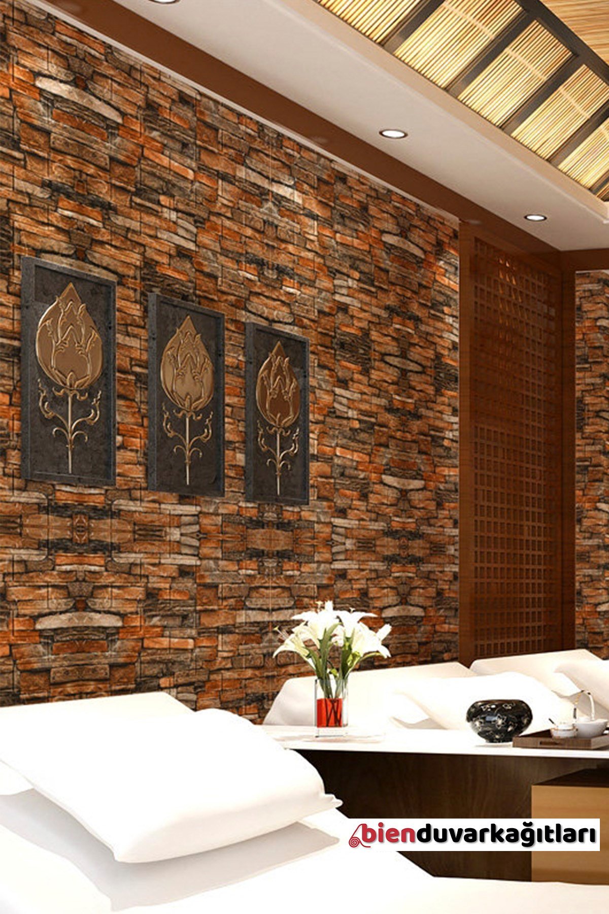 70x77 Cm Beyaz 0,54M² 3d Kendinden Yapışkanlı Renkli Antik Tuğla Duvar Kağıdı Kaplama Panel Köpük-FC24