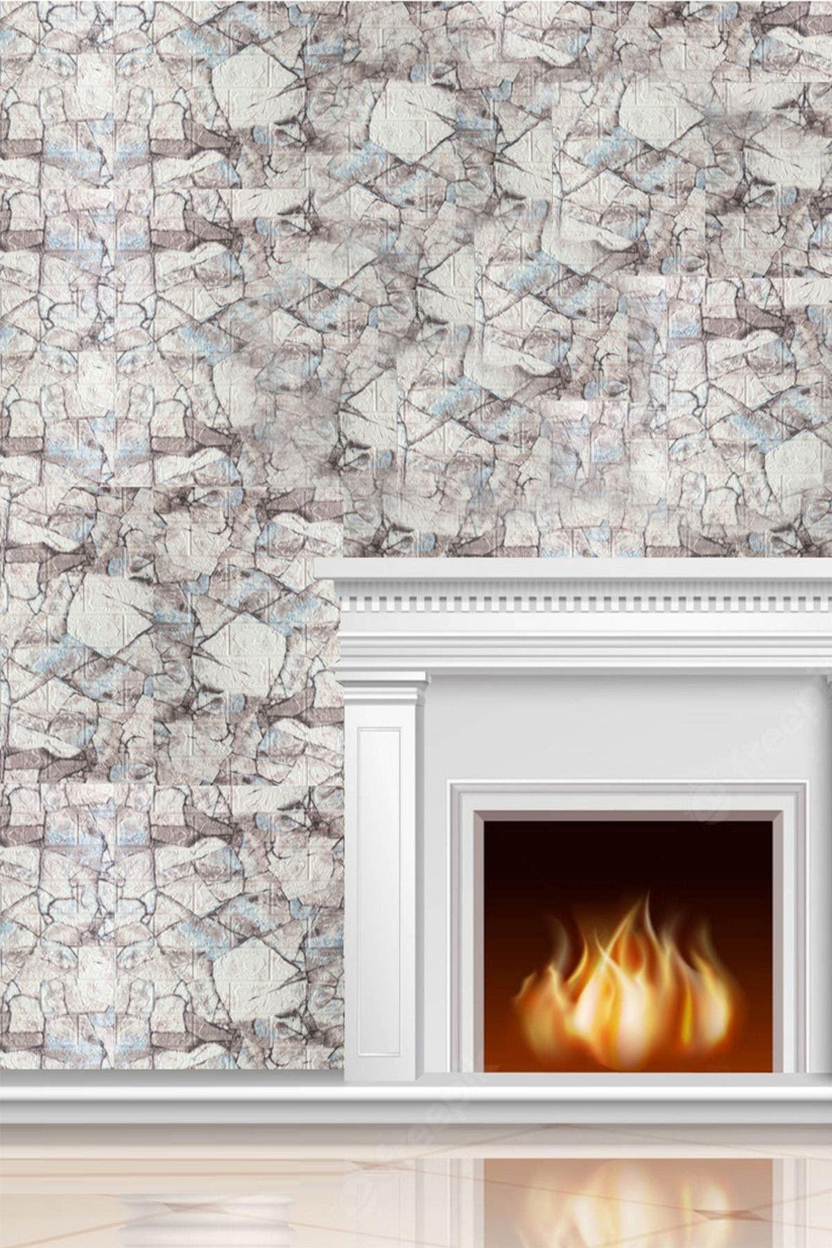 70x77 Cm Beyaz 0,54M² 3d Kendinden Yapışkanlı Tuğla Duvar Kağıdı Kaplama Panel Köpük FC84