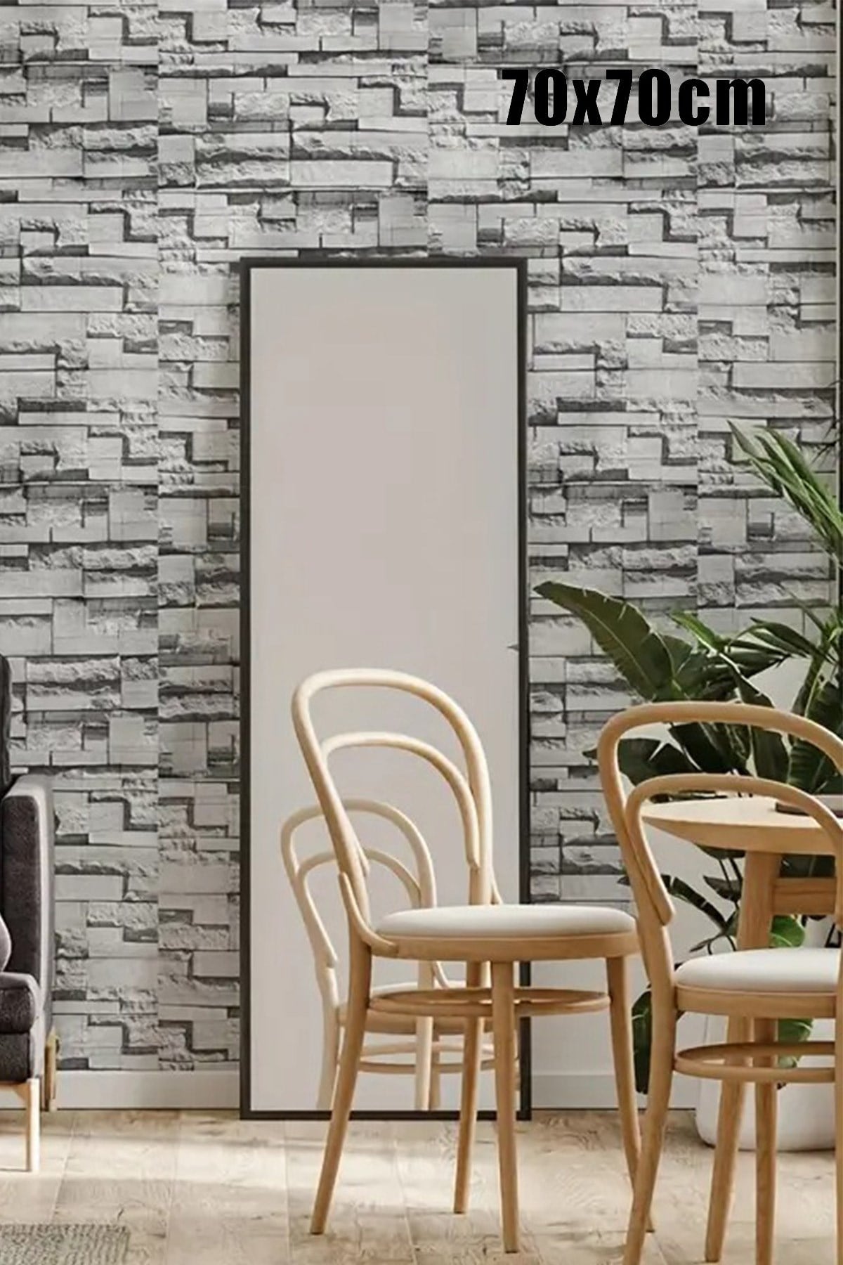 70x77 Cm Beyaz 0,54M² 3d Kendinden Yapışkanlı Tuğla Duvar Kağıdı Kaplama Panel Köpük-FC72
