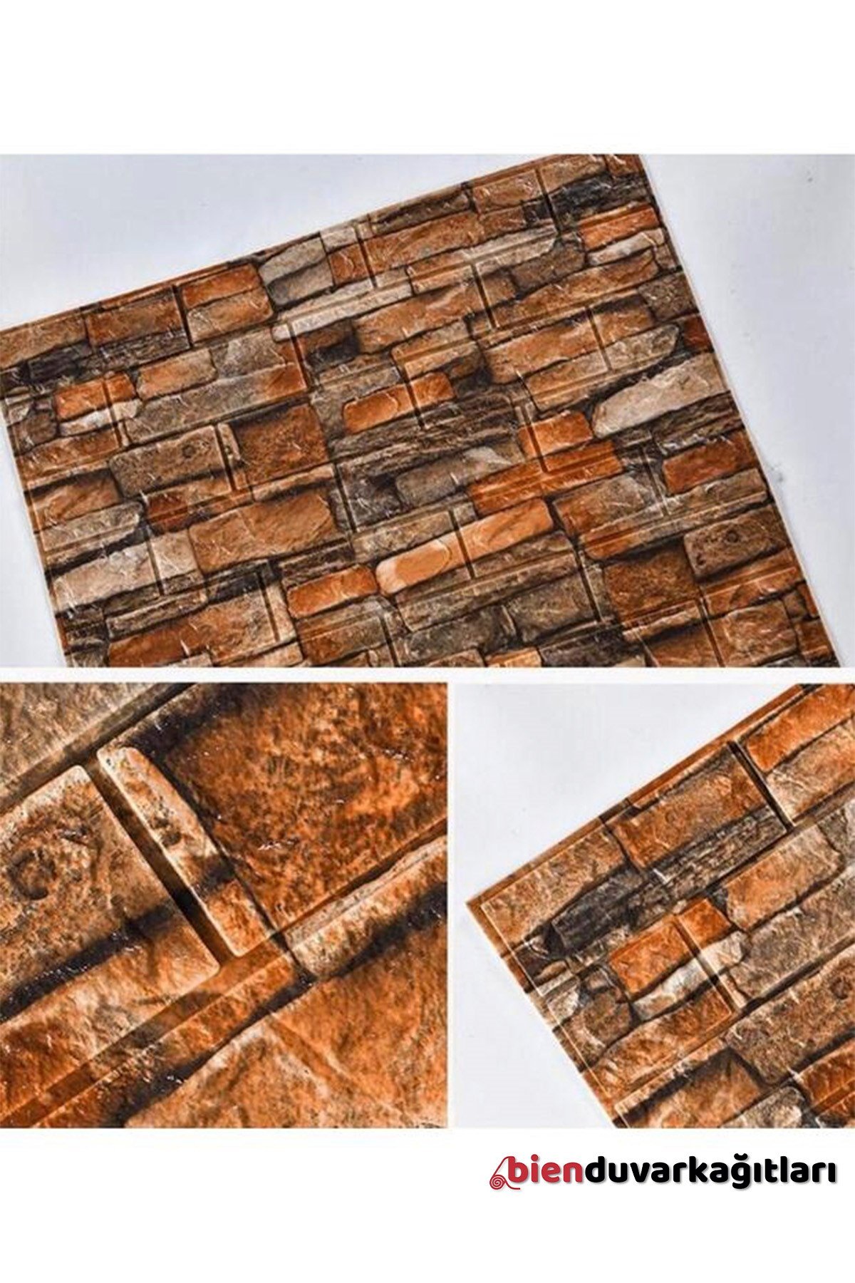 70x77 Cm Beyaz 0,54M² 3d Kendinden Yapışkanlı Renkli Antik Tuğla Duvar Kağıdı Kaplama Panel Köpük-FC24