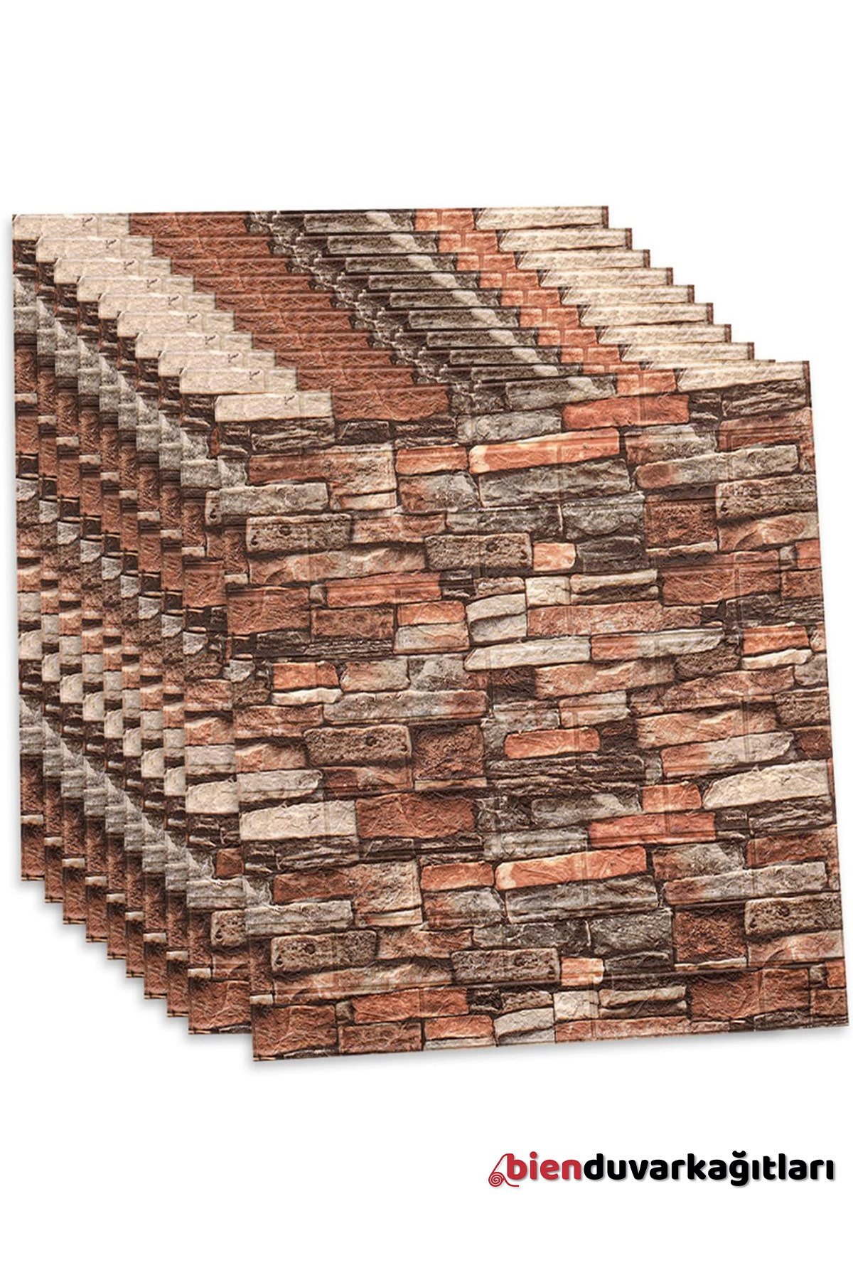70x77 Cm Beyaz 0,54M² 3d Kendinden Yapışkanlı Renkli Antik Tuğla Duvar Kağıdı Kaplama Panel Köpük-FC24