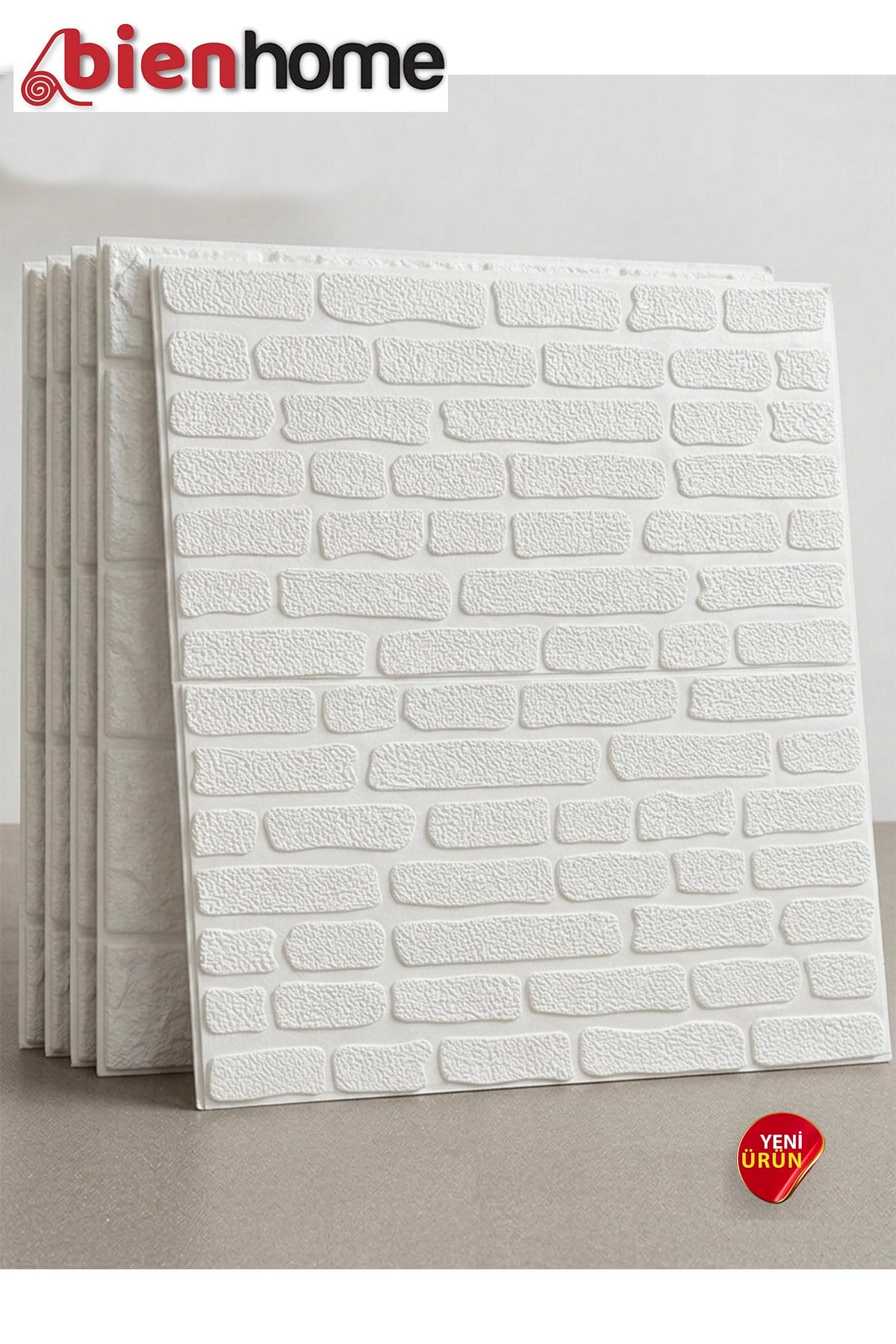 70x77 Cm Kesme Antik Beyaz Duvar Panel 3D Tuğla Görünümlü Beyaz 0,54M² 3d Kendinden Yapışkanlı Tuğla Duvar Kağıdı Kaplama Panel Köpük-3106