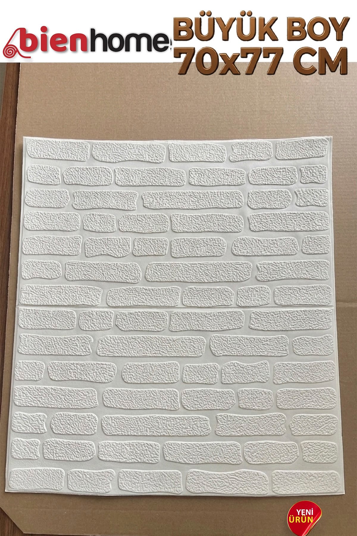 70x77 Cm Kesme Antik Beyaz Duvar Panel 3D Tuğla Görünümlü Beyaz 0,54M² 3d Kendinden Yapışkanlı Tuğla Duvar Kağıdı Kaplama Panel Köpük-3106
