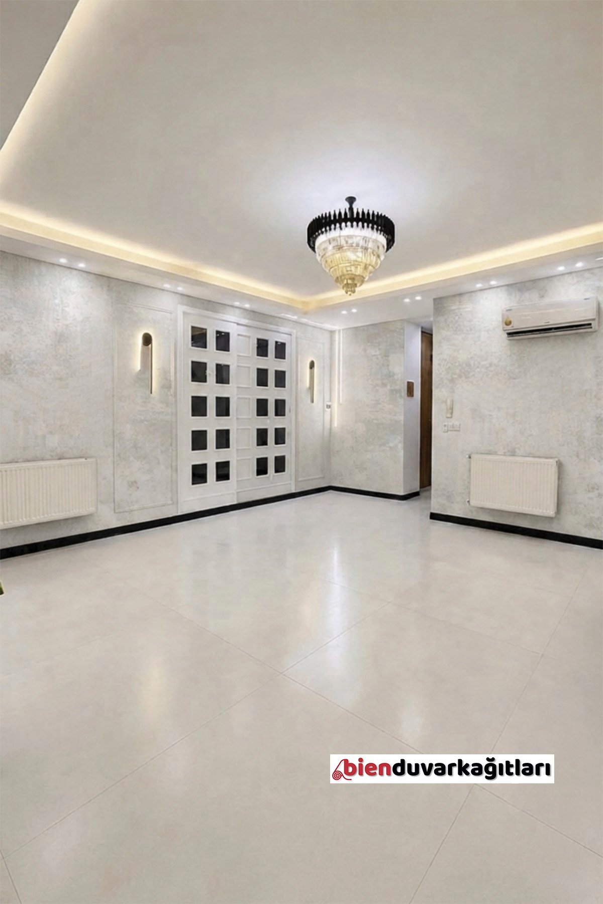 Bien Duvar Kağıtları 370-3 Gümüş Dalgalı Eskitme Parlak Gri Exclusive Yerli Vinil Duvar Kağıdı Style 16,5 m², 1.06Mx15.60M